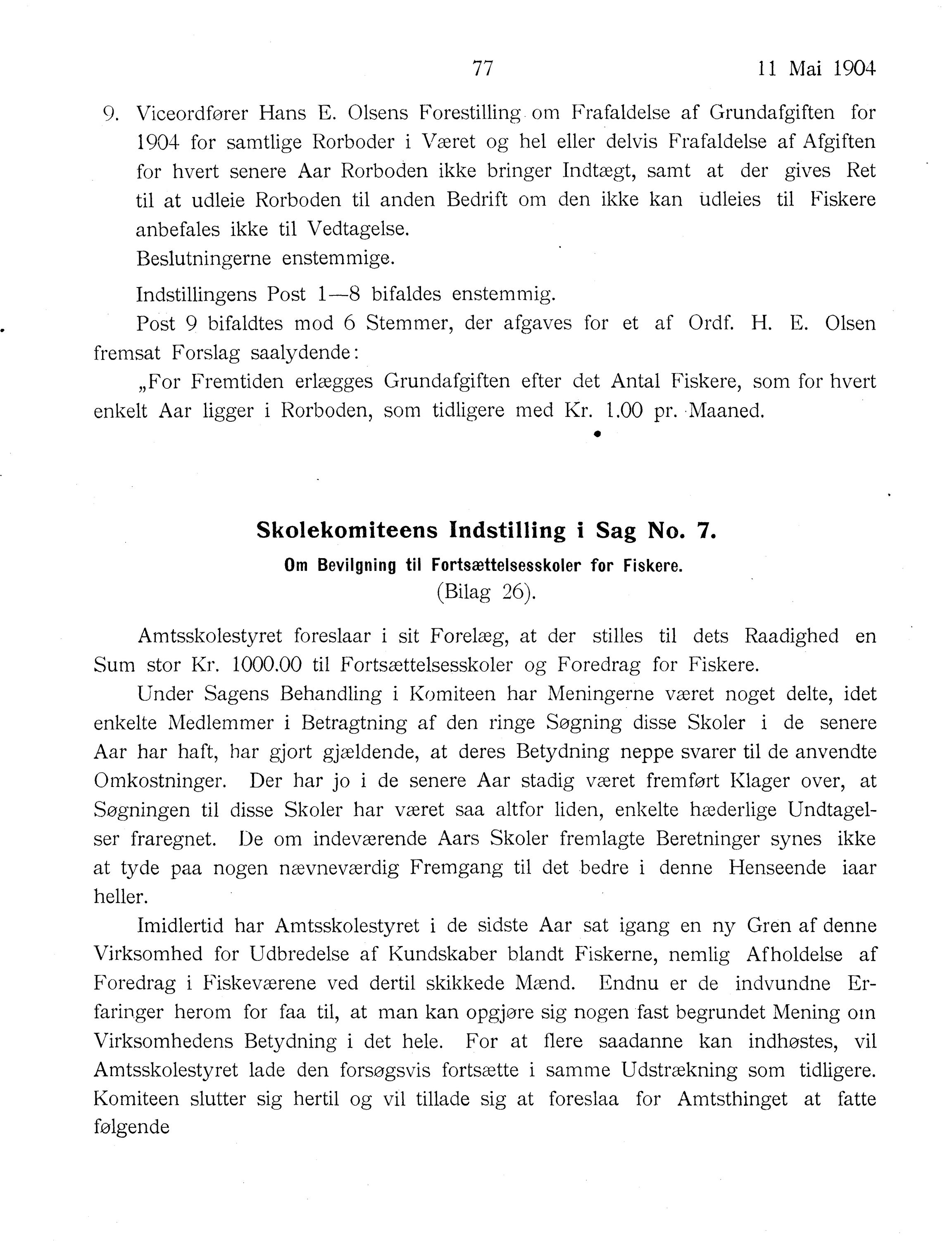 Nordland Fylkeskommune. Fylkestinget, AIN/NFK-17/176/A/Ac/L0027: Fylkestingsforhandlinger 1904, 1904