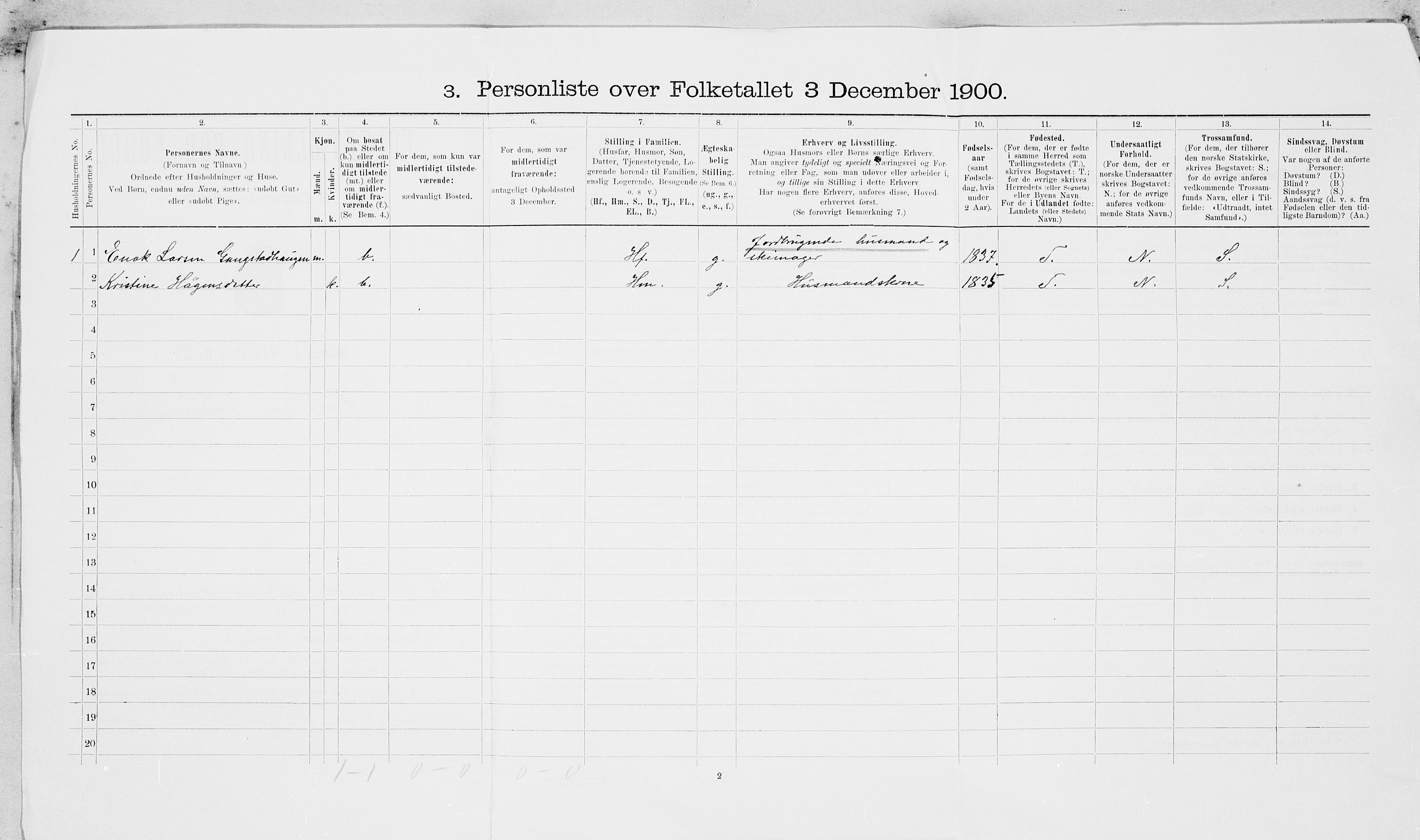 SAT, 1900 census for Leksvik, 1900, p. 25