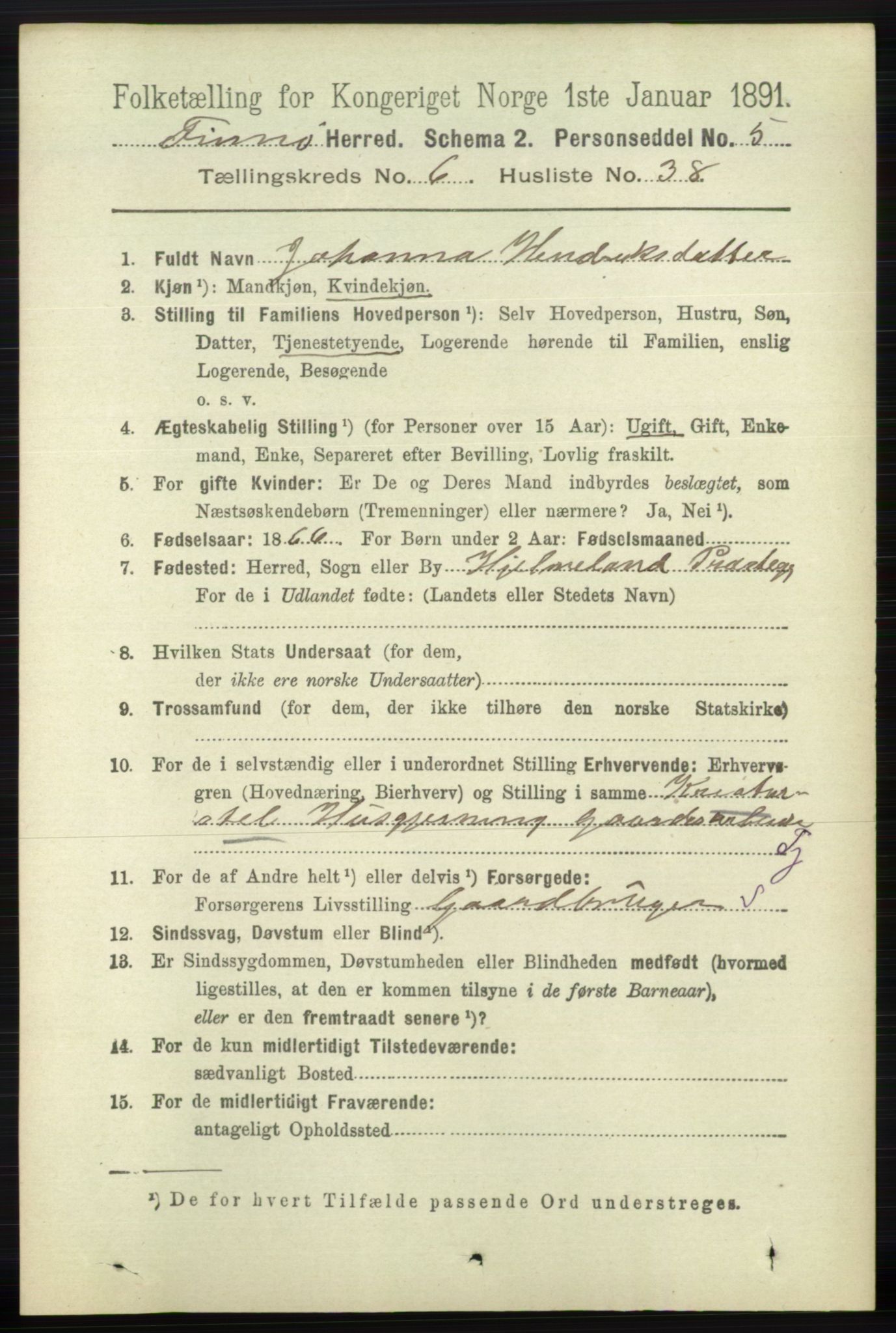 RA, 1891 census for 1141 Finnøy, 1891, p. 1473