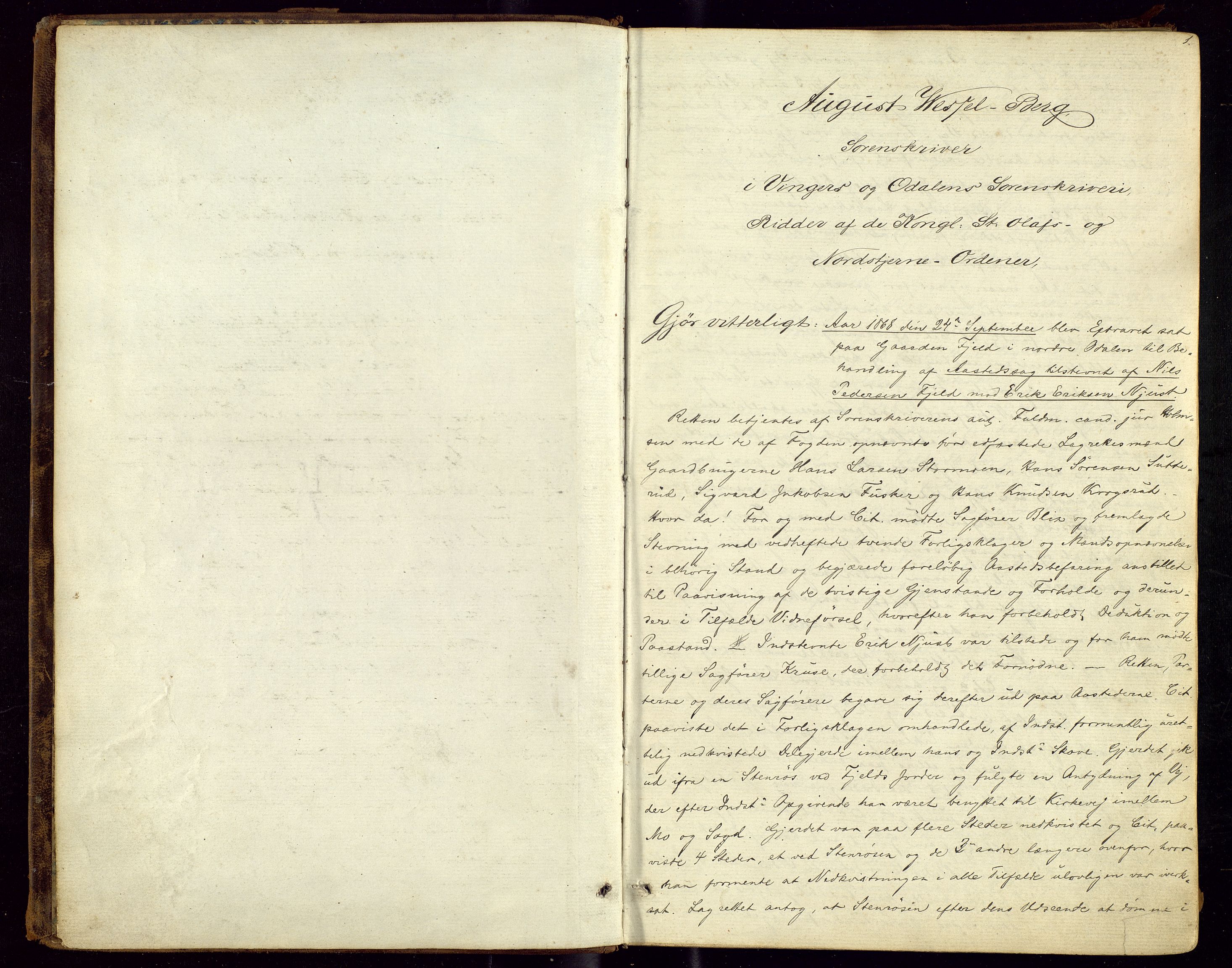 Vinger og Odal sorenskriveri, SAH/TING-022/G/Gc/Gcc/L0003: Åstedsprotokoll - Vinger og Odal, 1868-1896, p. 1