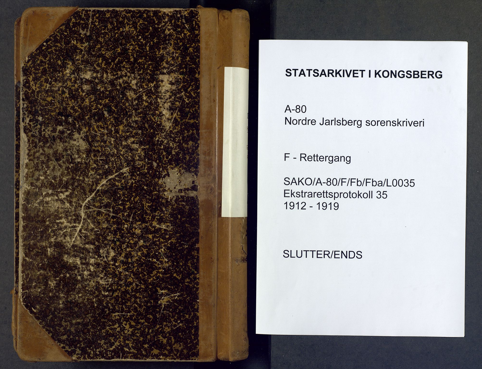 Nordre Jarlsberg sorenskriveri, SAKO/A-80/F/Fb/Fba/L0035: Ekstrarettsprotokoll, 1912-1919