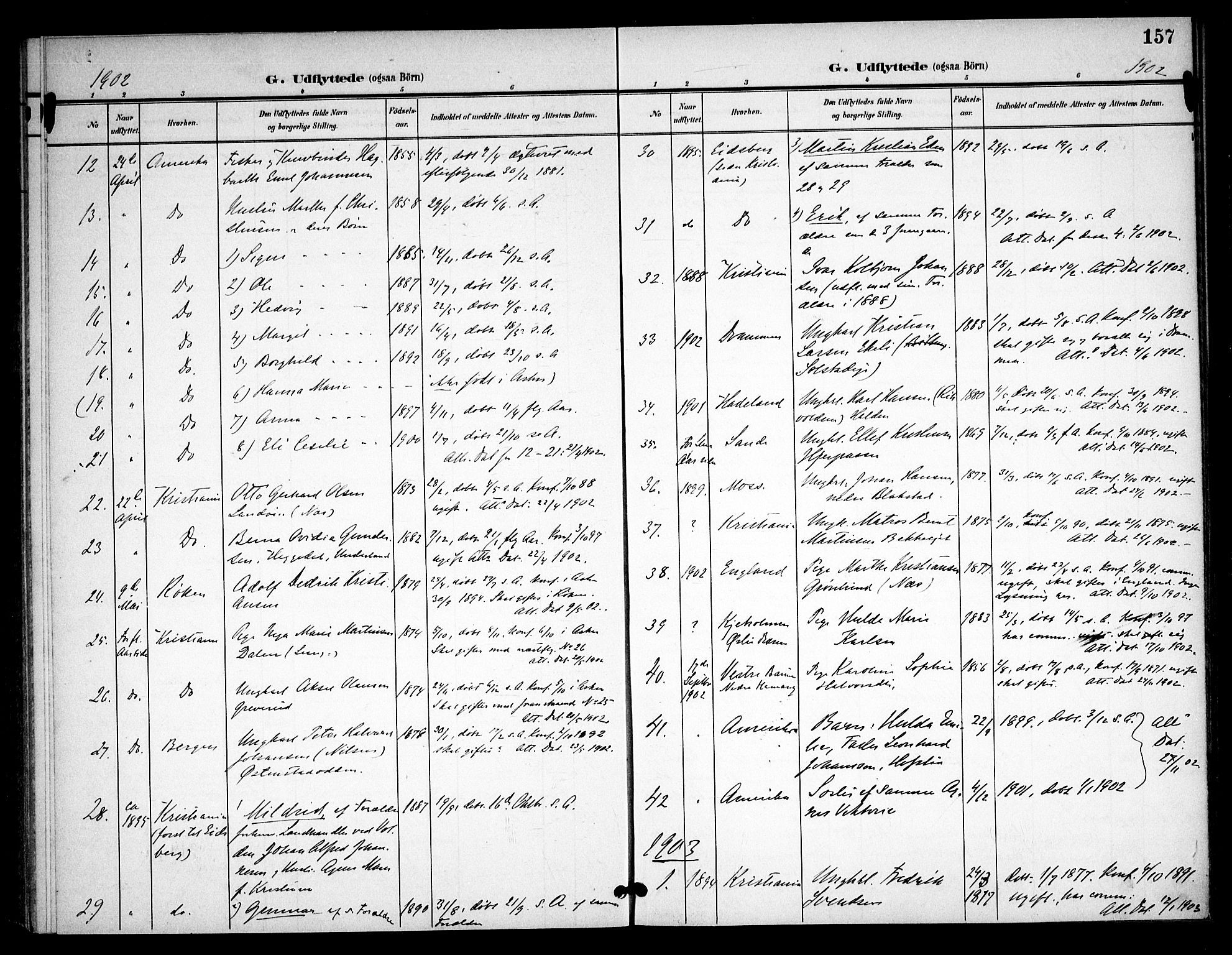 Asker prestekontor Kirkebøker, SAO/A-10256a/F/Fa/L0016: Parish register (official) no. I 16, 1900-1917, p. 157
