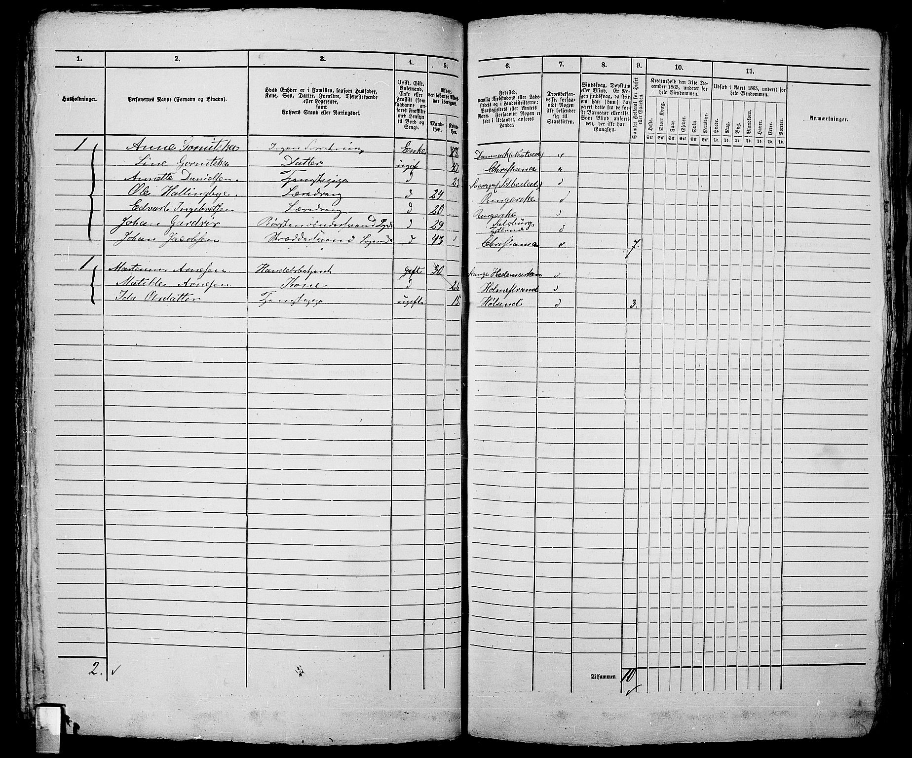 RA, 1865 census for Kristiania, 1865, p. 1346