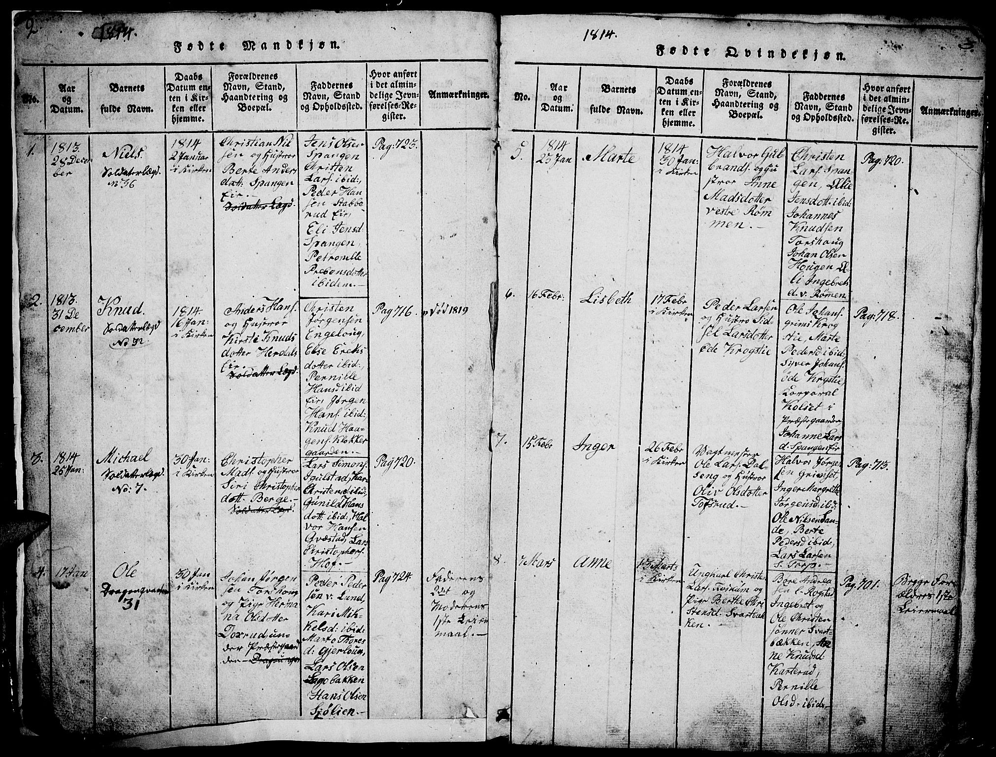 Løten prestekontor, AV/SAH-PREST-022/L/La/L0001: Parish register (copy) no. 1, 1812-1832, p. 2-3