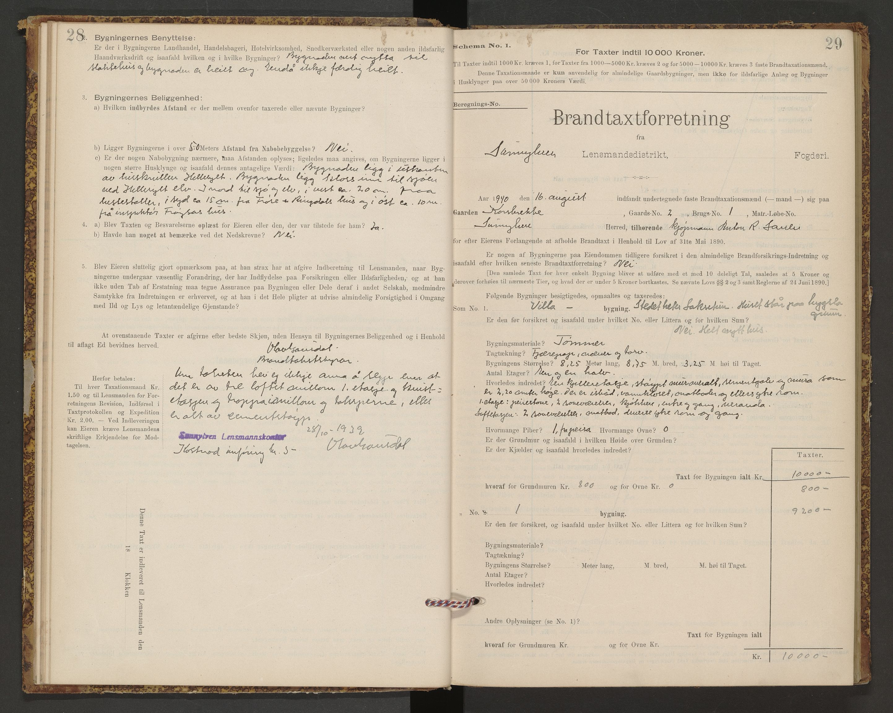 Norges Brannkasse Sunnylven, AV/SAT-A-5491/Fb/L0001: Branntakstprotokoll, 1935-1955, p. 28-29