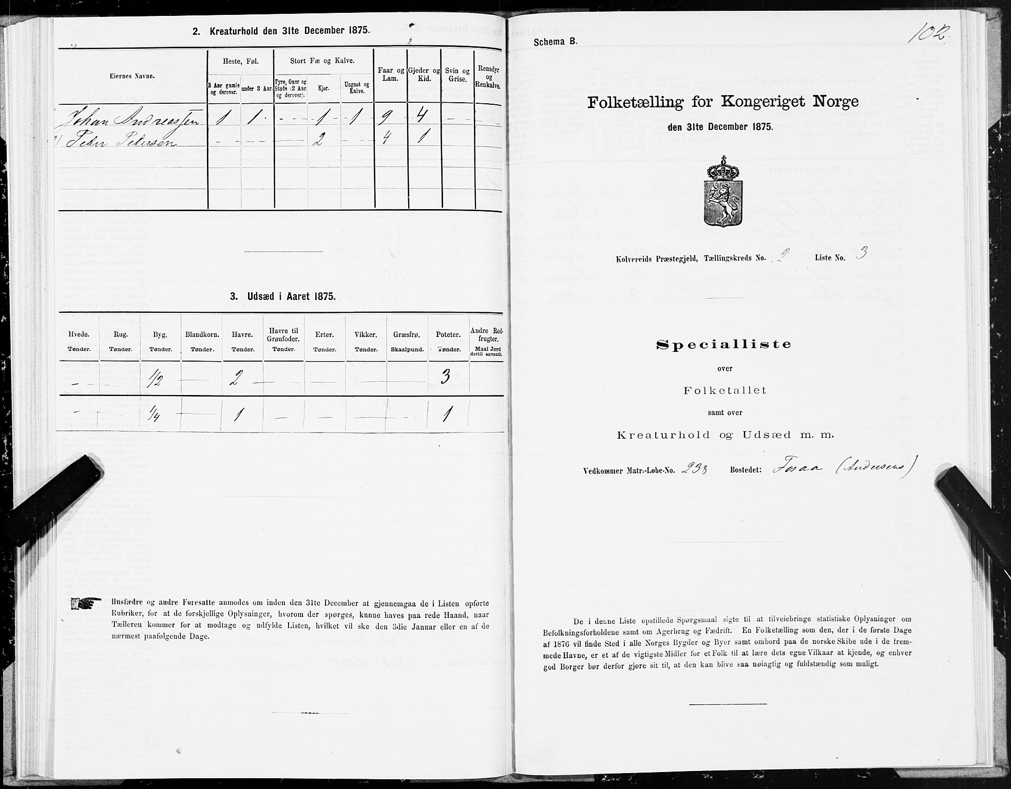 SAT, 1875 census for 1752P Kolvereid, 1875, p. 1102