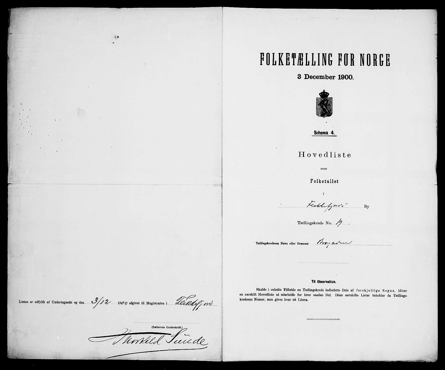 SAK, 1900 census for Flekkefjord, 1900, p. 62