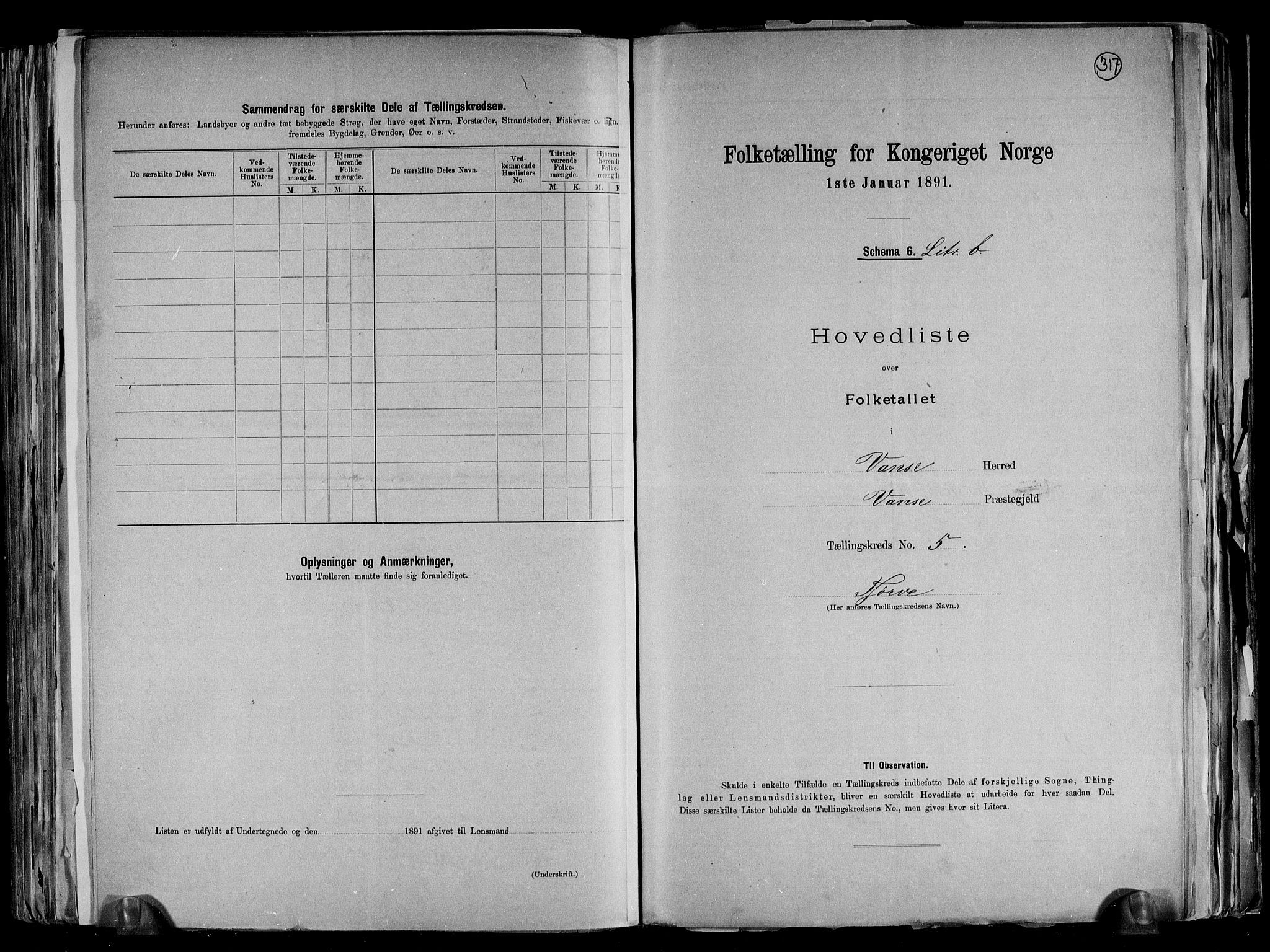 RA, 1891 census for 1041 Vanse, 1891, p. 24