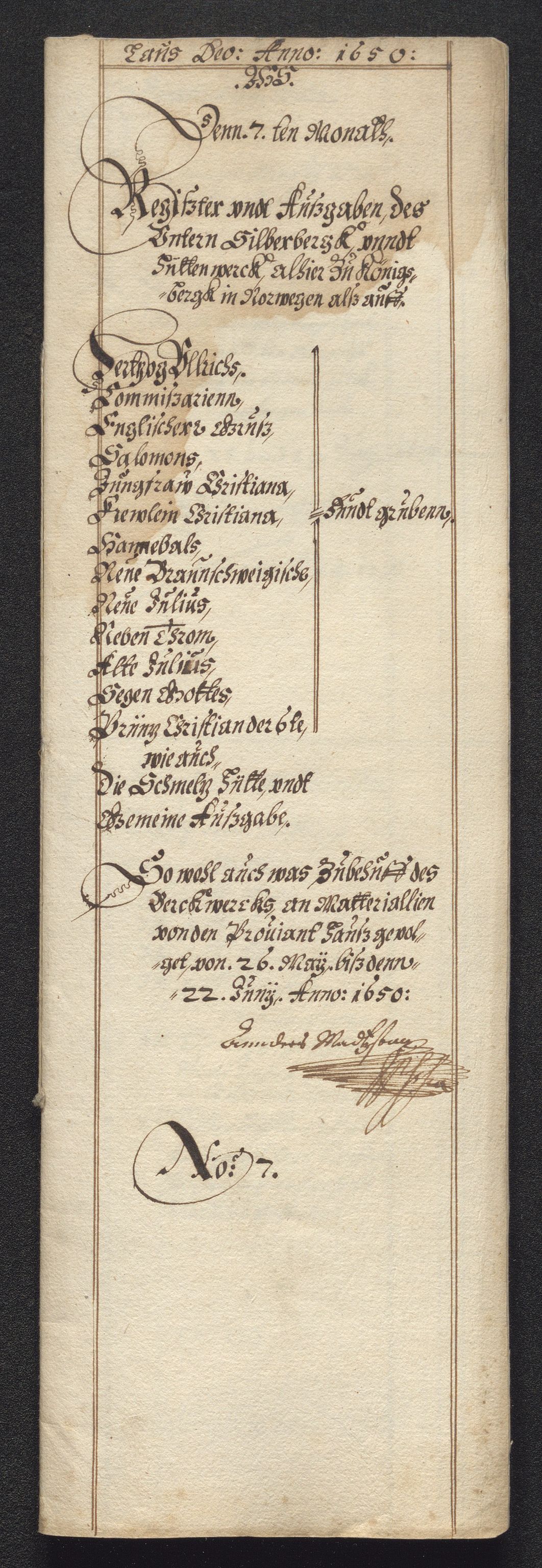 Kongsberg Sølvverk 1623-1816, SAKO/EA-3135/001/D/Dc/Dcd/L0024: Utgiftsregnskap for gruver m.m. , 1650, p. 419