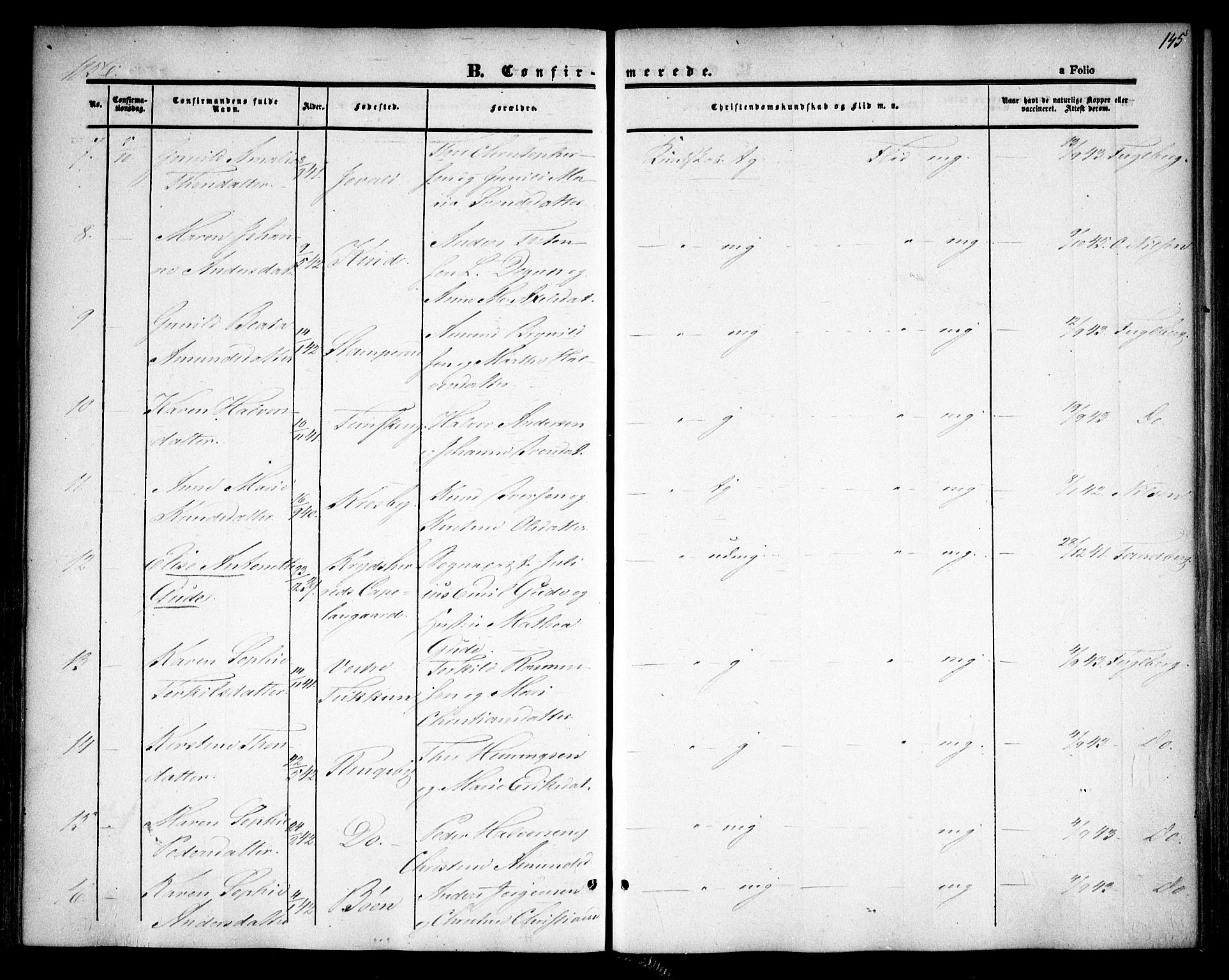 Rødenes prestekontor Kirkebøker, AV/SAO-A-2005/F/Fa/L0006: Parish register (official) no. I 6, 1850-1859, p. 145