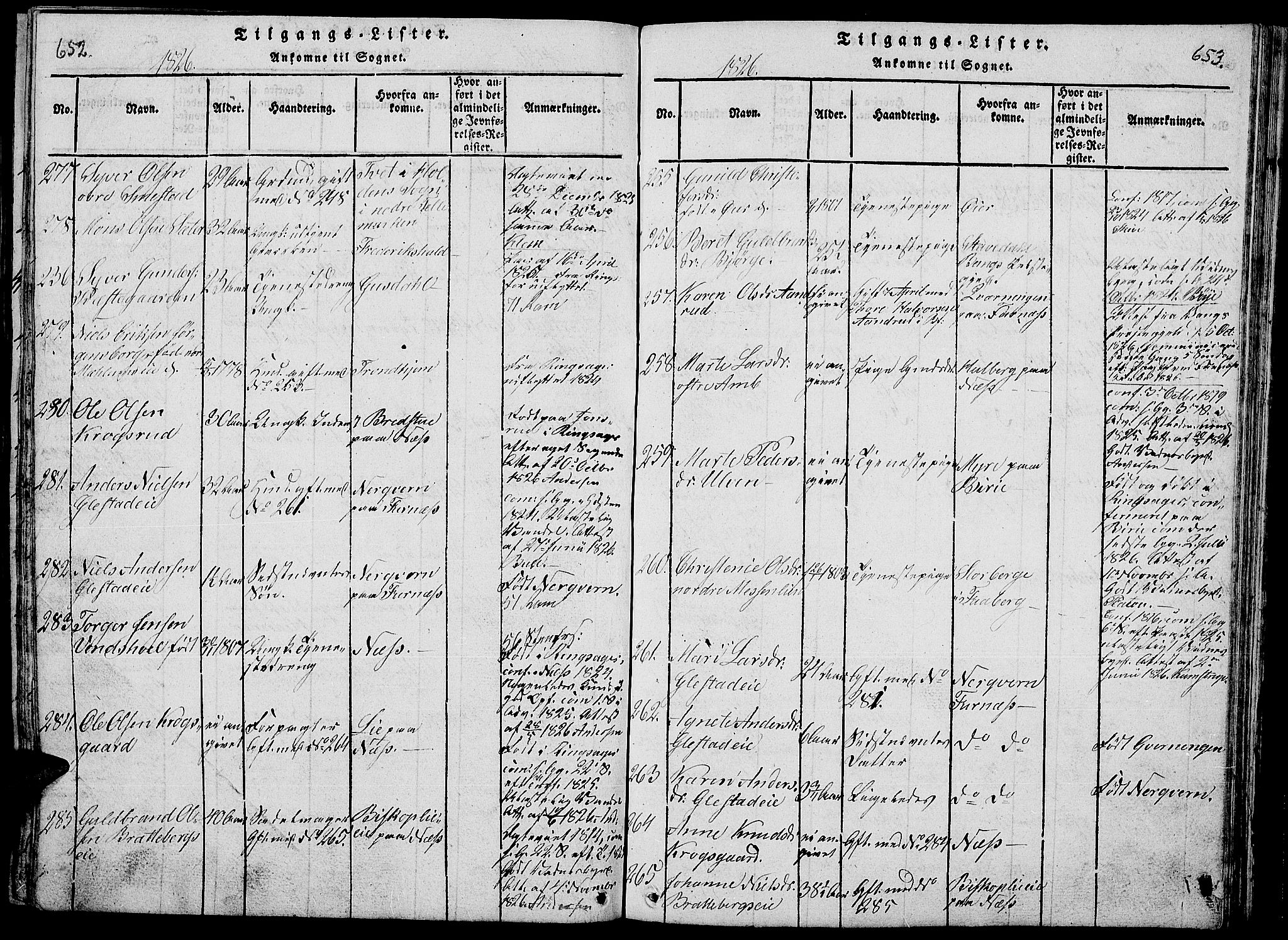 Ringsaker prestekontor, SAH/PREST-014/L/La/L0001: Parish register (copy) no. 1, 1814-1826, p. 654-655