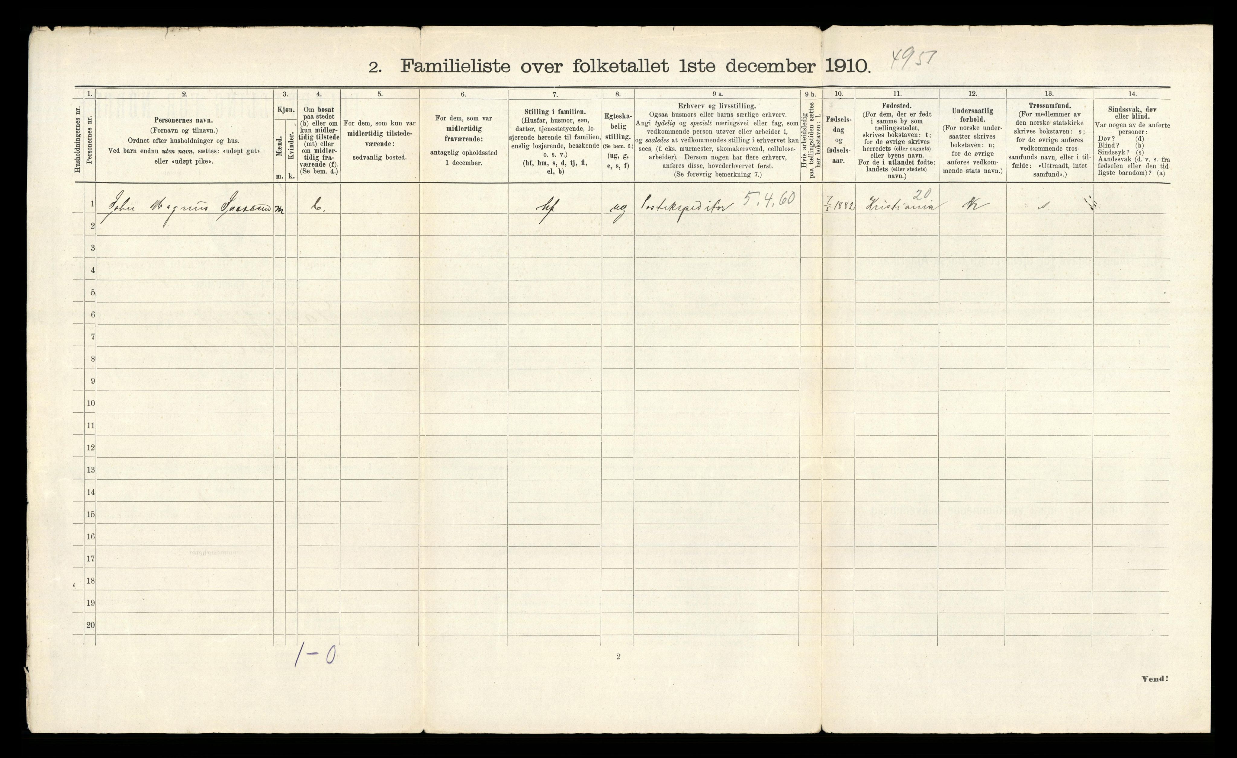 RA, 1910 census for Sandefjord, 1910, p. 2077