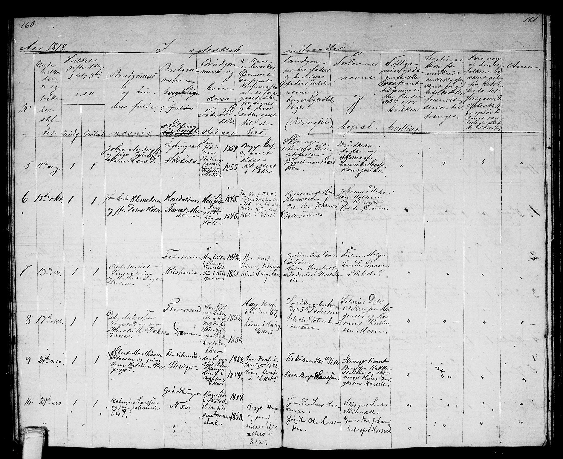 Eiker kirkebøker, AV/SAKO-A-4/G/Gb/L0002: Parish register (copy) no. II 2, 1865-1879, p. 161-162