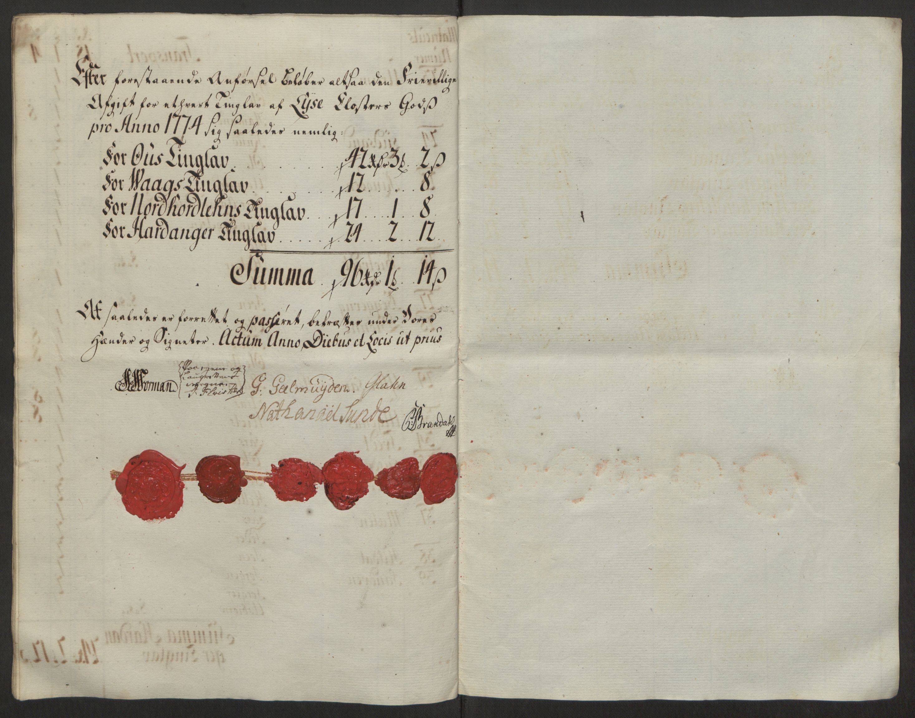 Rentekammeret inntil 1814, Reviderte regnskaper, Fogderegnskap, AV/RA-EA-4092/R50/L3180: Ekstraskatten Lyse kloster, 1762-1783, p. 358