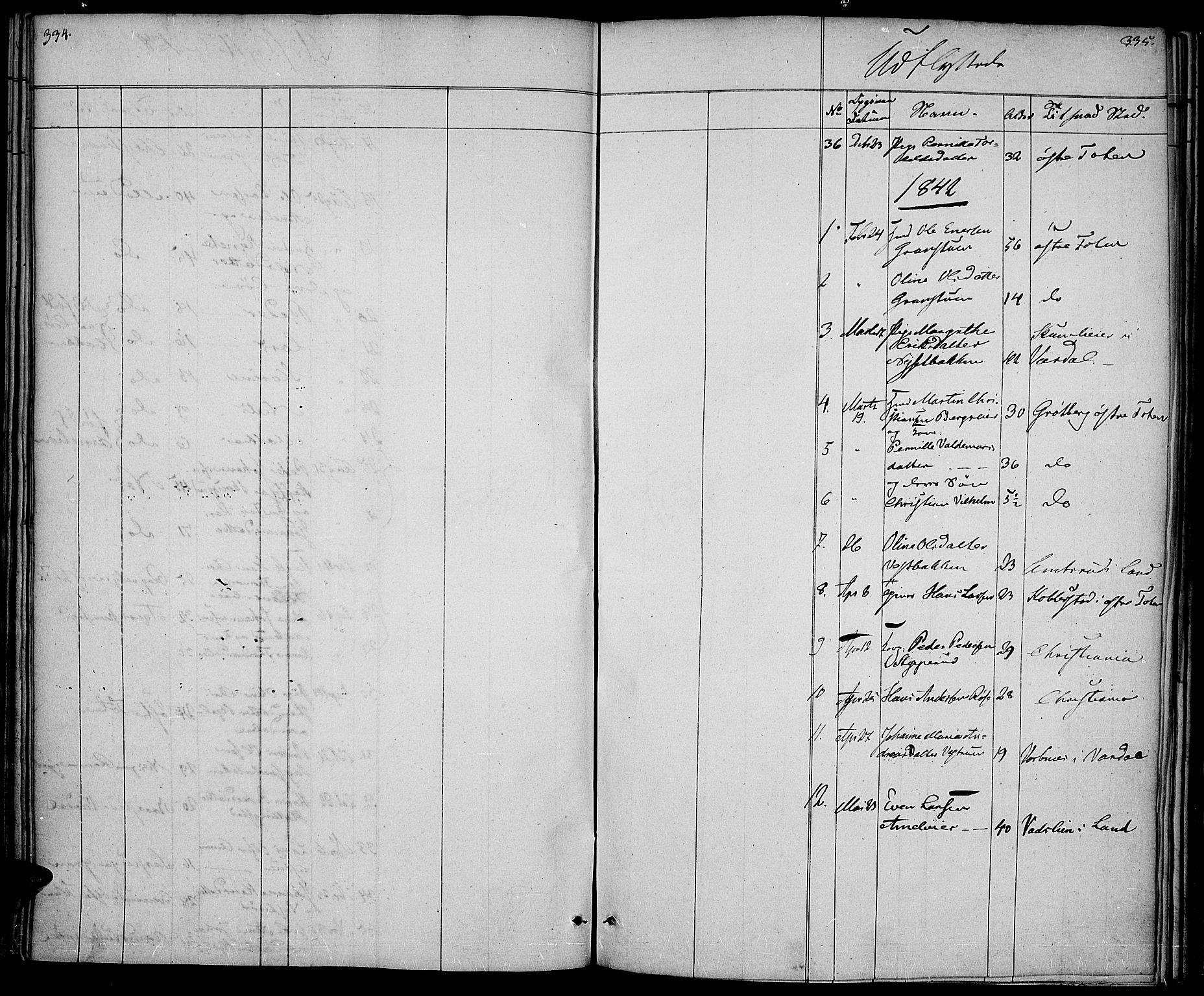 Vestre Toten prestekontor, SAH/PREST-108/H/Ha/Haa/L0003: Parish register (official) no. 3, 1836-1843, p. 334-335