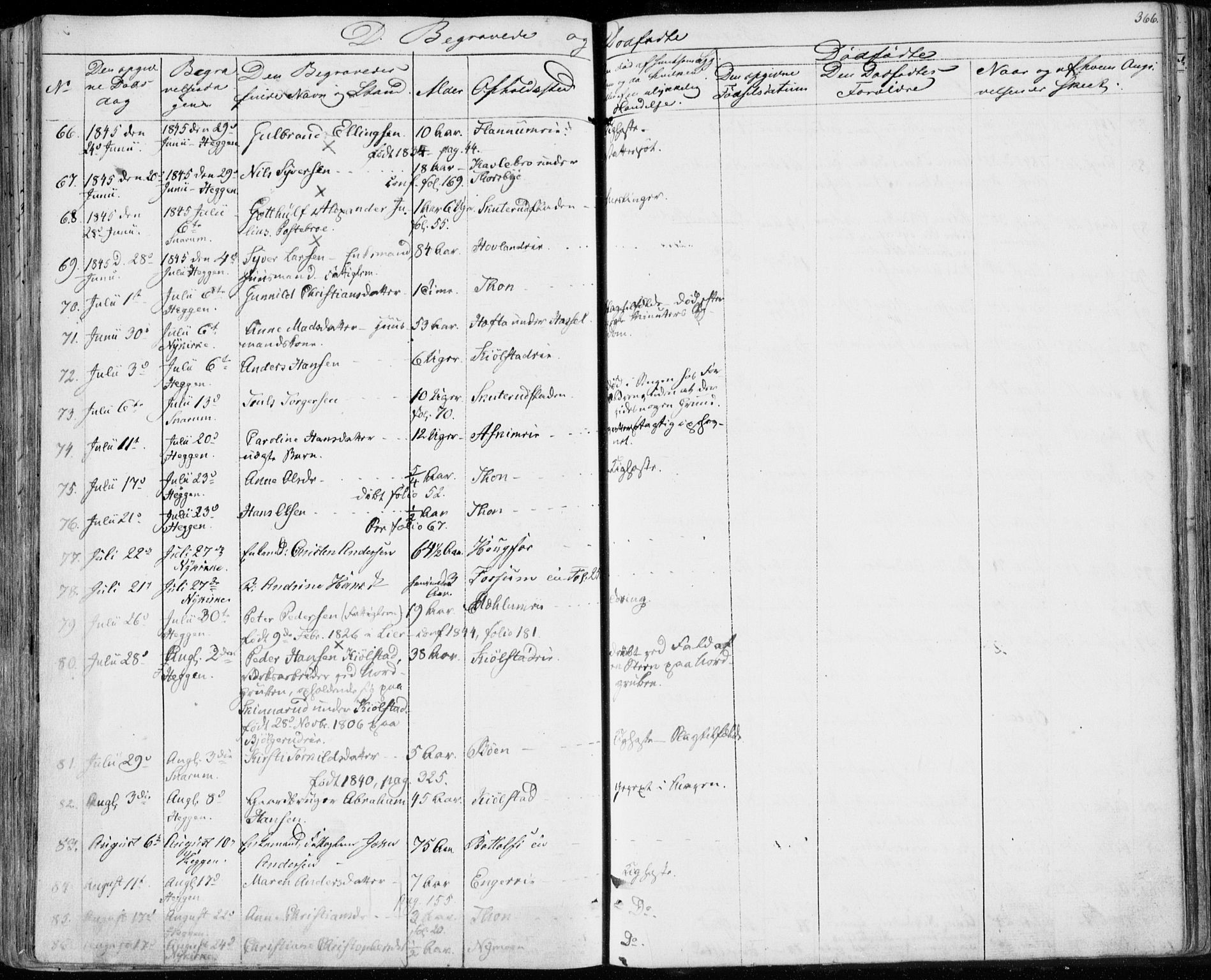 Modum kirkebøker, AV/SAKO-A-234/F/Fa/L0007: Parish register (official) no. 7, 1841-1850, p. 366