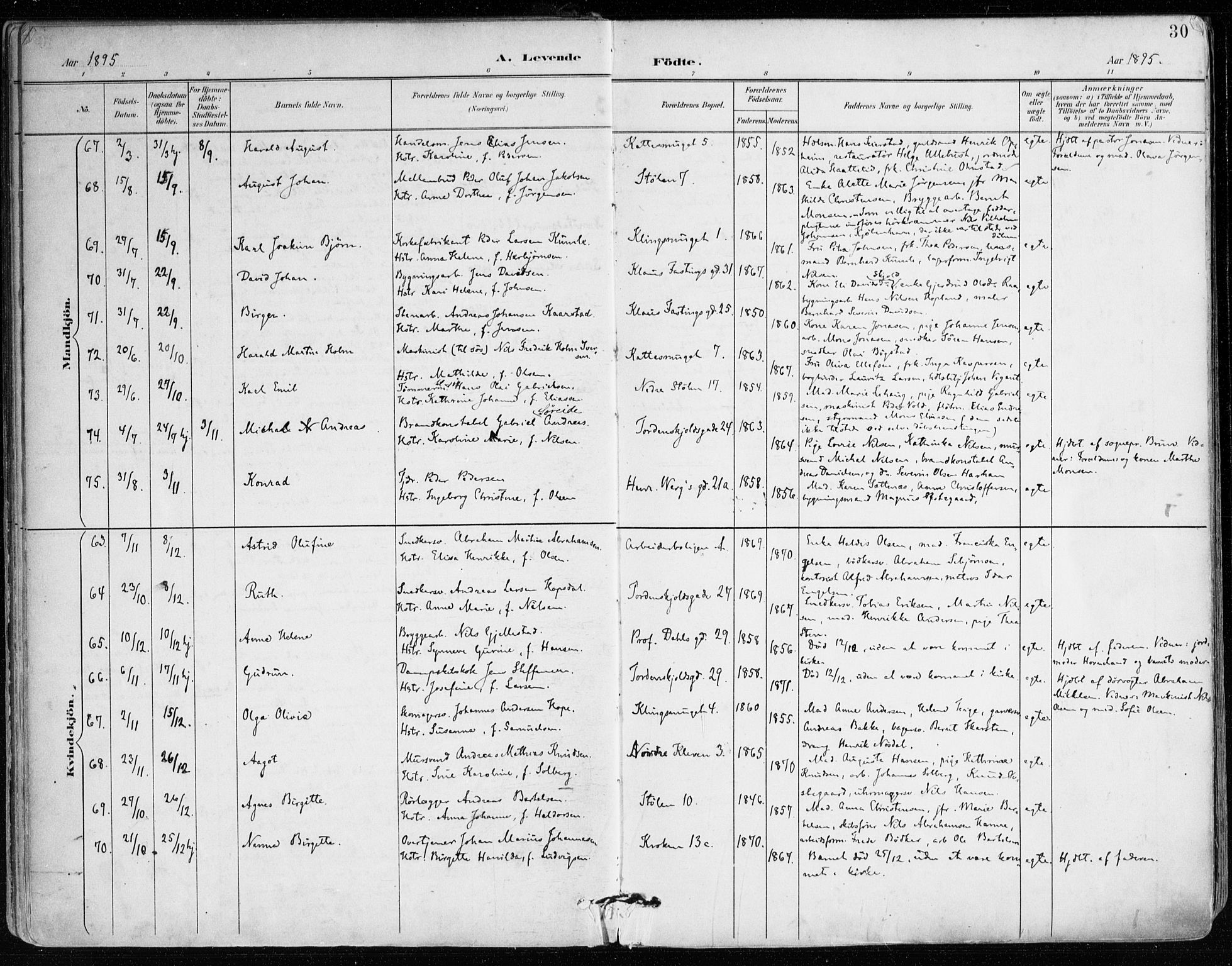 Mariakirken Sokneprestembete, AV/SAB-A-76901/H/Haa/L0008: Parish register (official) no. A 8, 1893-1942, p. 30