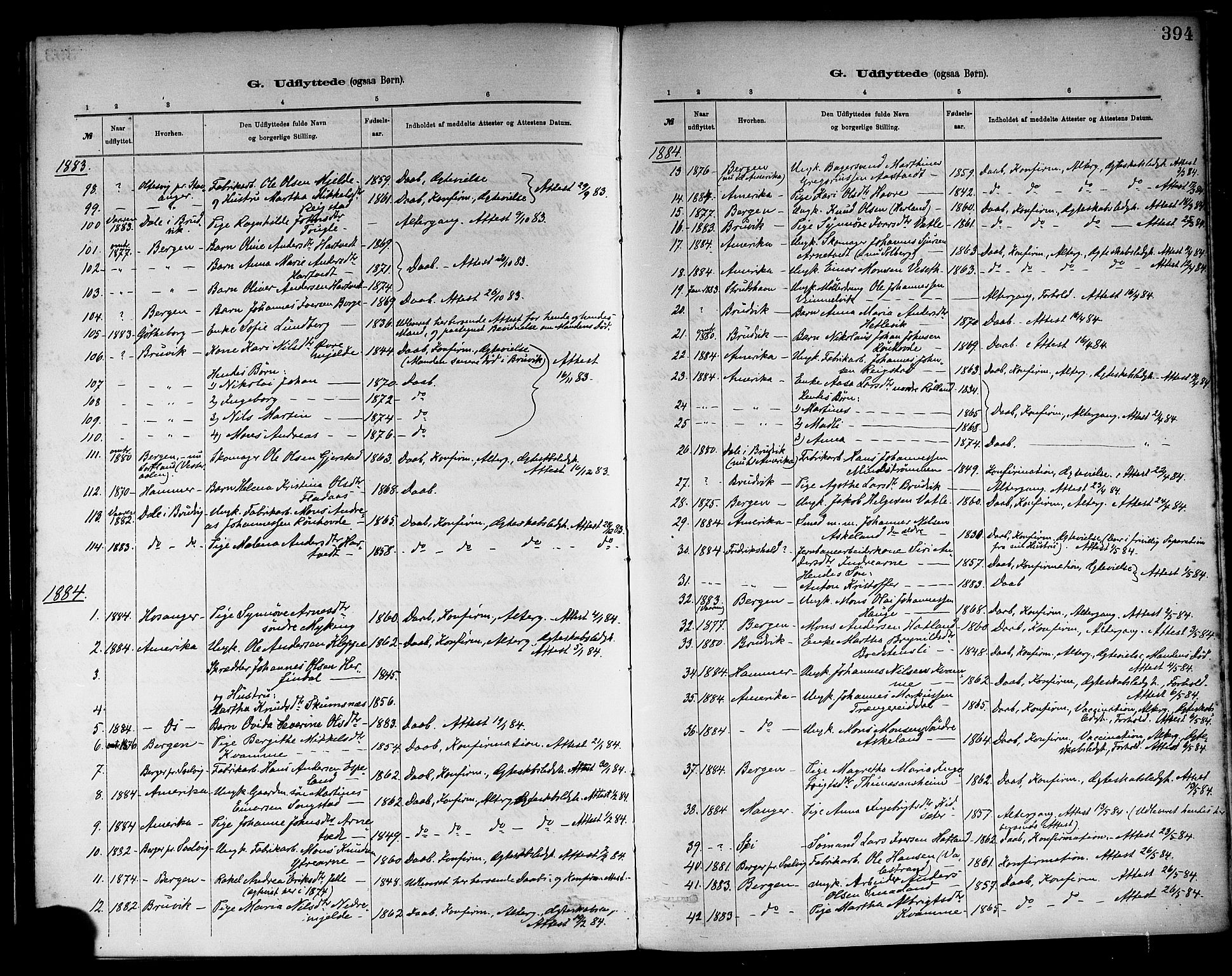Haus sokneprestembete, SAB/A-75601/H/Haa: Parish register (official) no. A 19II, 1878-1886, p. 394
