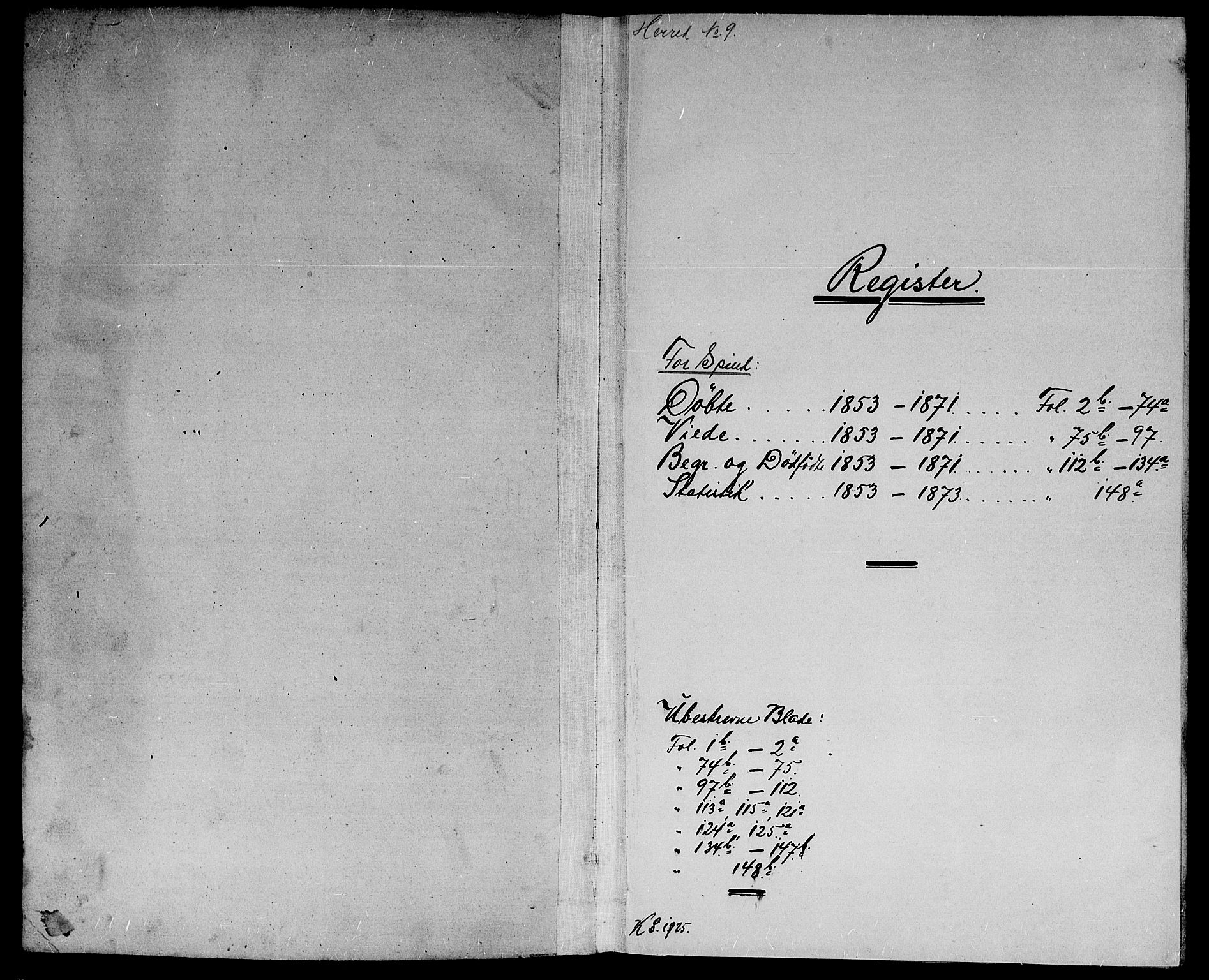 Herad sokneprestkontor, SAK/1111-0018/F/Fb/Fbb/L0002: Parish register (copy) no. B 2, 1853-1871