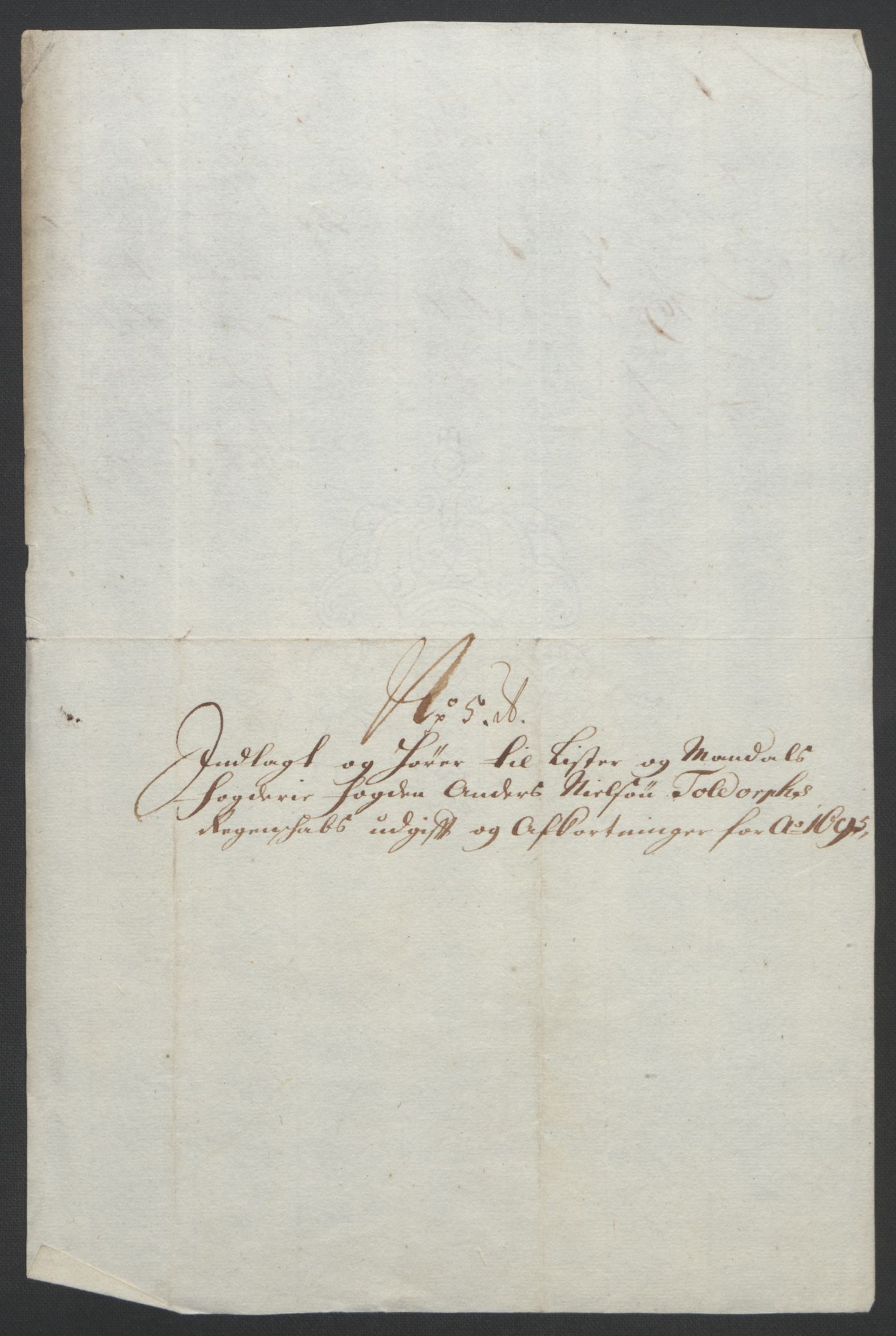 Rentekammeret inntil 1814, Reviderte regnskaper, Fogderegnskap, AV/RA-EA-4092/R43/L2545: Fogderegnskap Lista og Mandal, 1694-1695, p. 307