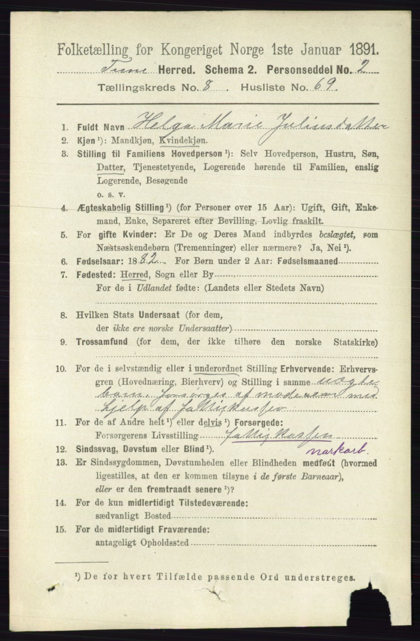 RA, 1891 census for 0130 Tune, 1891, p. 6139