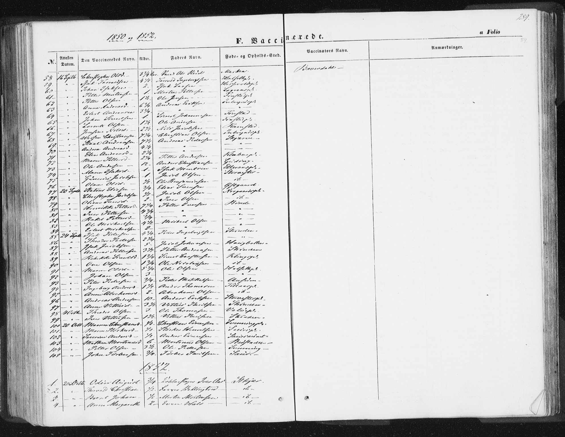 Ministerialprotokoller, klokkerbøker og fødselsregistre - Nord-Trøndelag, SAT/A-1458/746/L0446: Parish register (official) no. 746A05, 1846-1859, p. 289