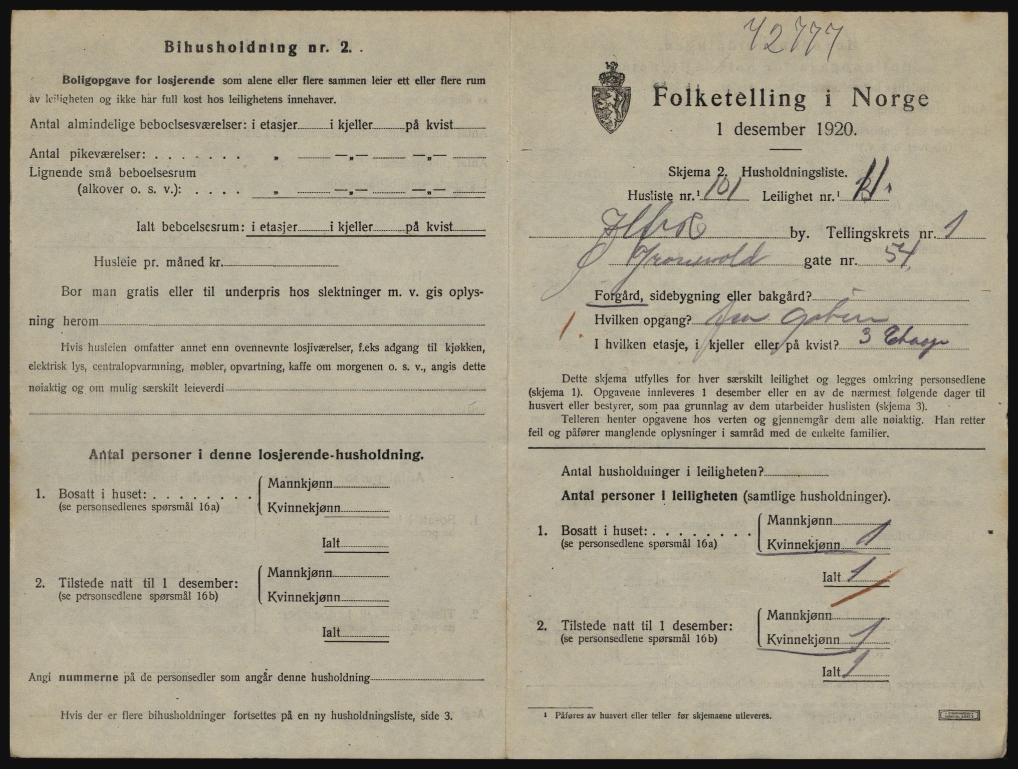 SATØ, 1920 census for Hammerfest, 1920, p. 1344