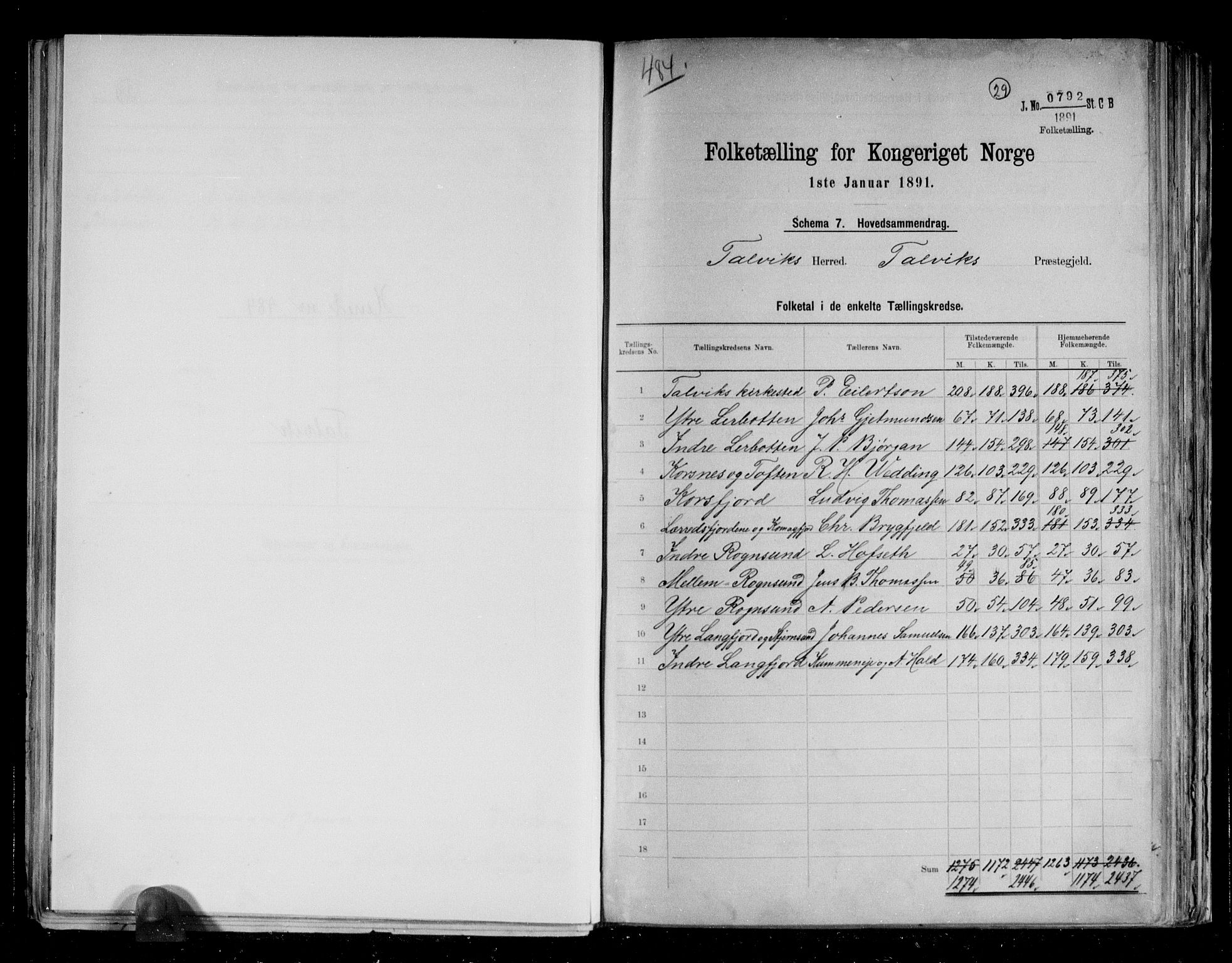 RA, 1891 census for 2013 Talvik, 1891, p. 2