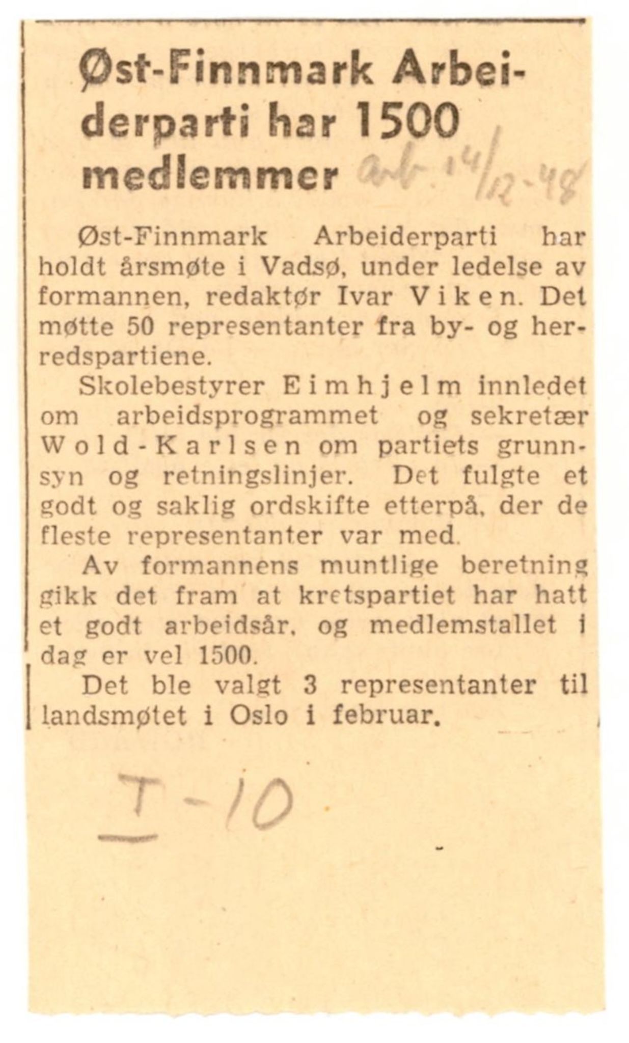 Finnmarkskontorets presse- og opplysningsarkiv , FMFB/A-1198/E/L0003/0010: I Nord-Troms og Finnmark - generelt  / Planer, 1945-1948