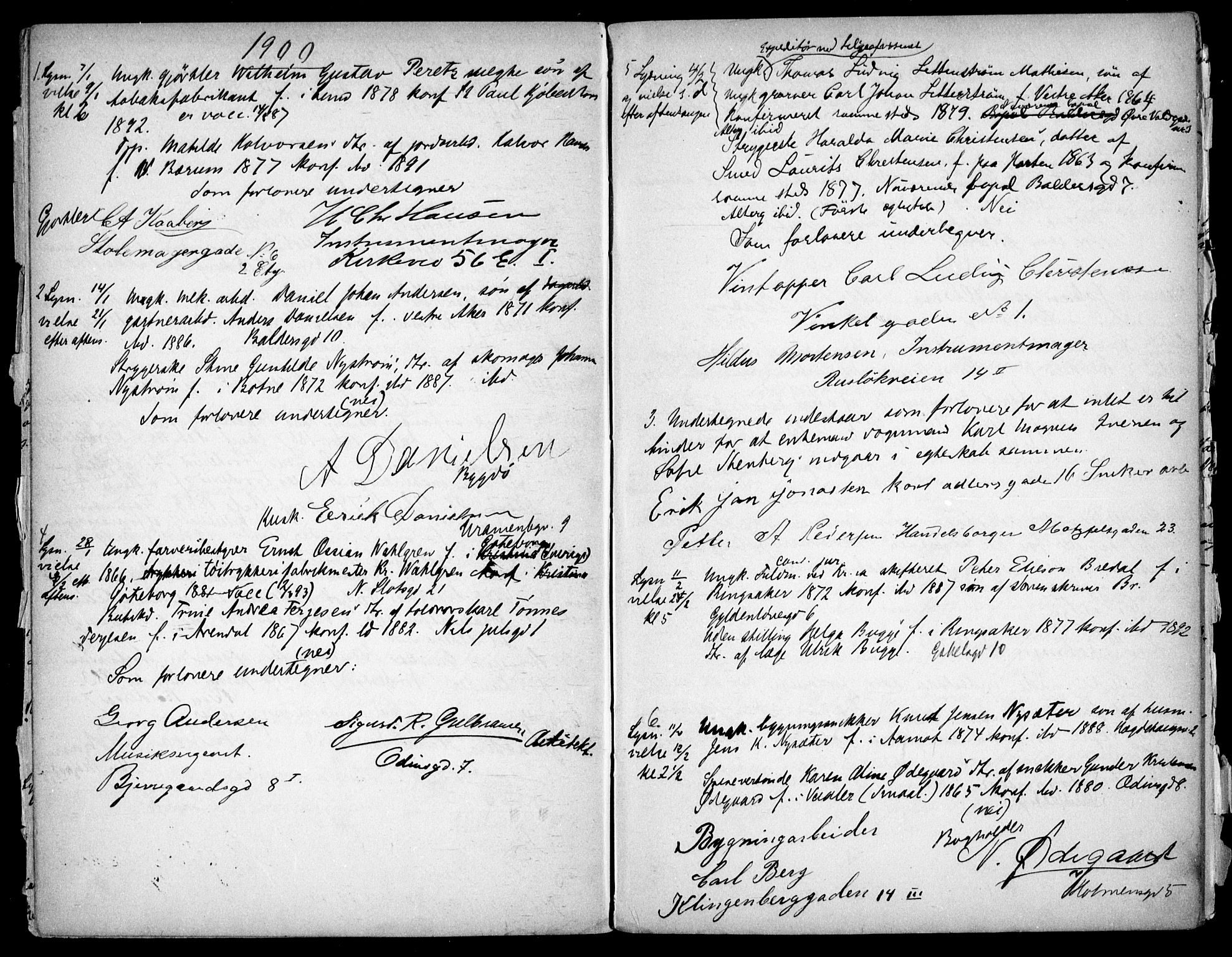 Frogner prestekontor Kirkebøker, SAO/A-10886/H/Ha/L0001: Banns register no. 1, 1898-1903