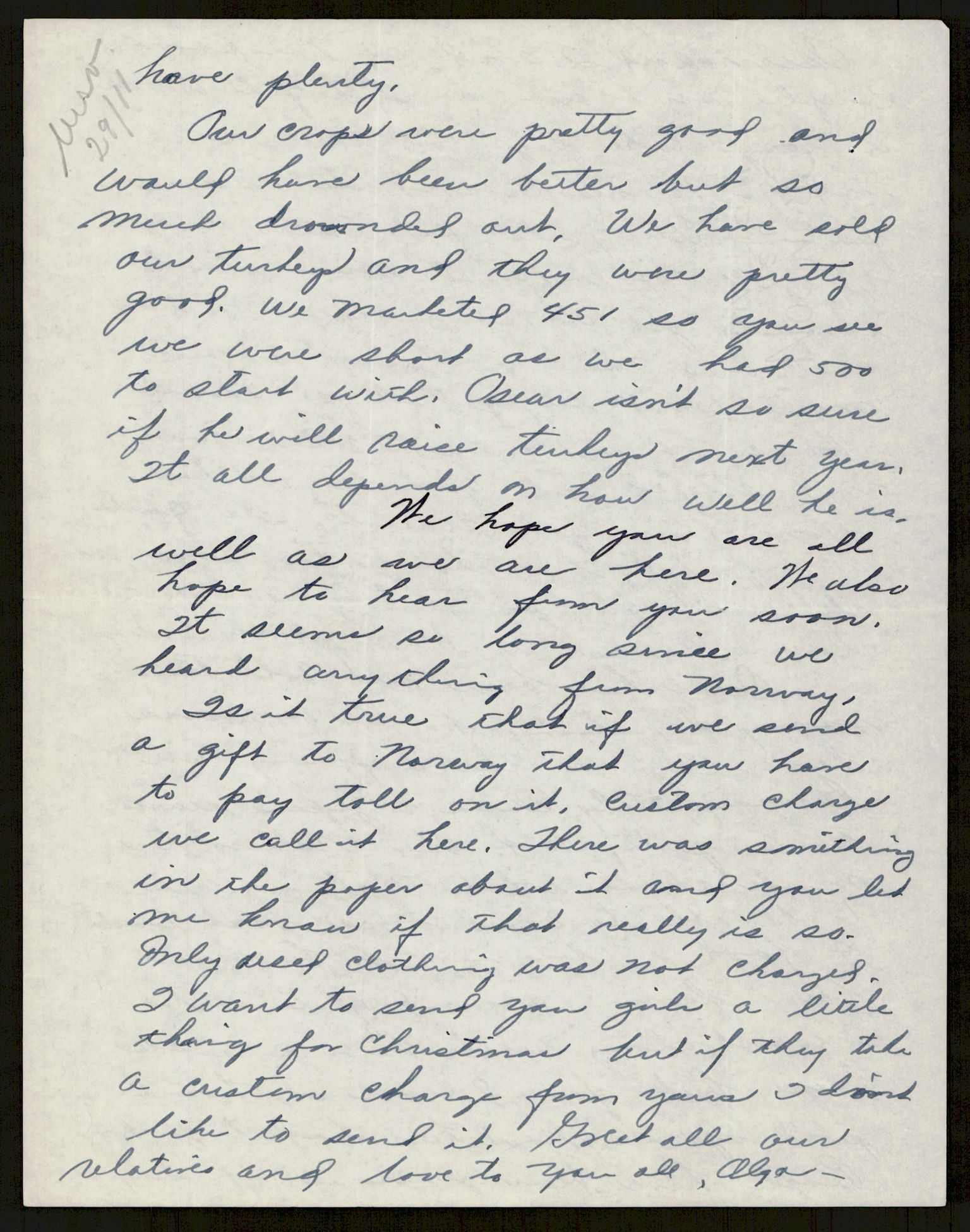 Samlinger til kildeutgivelse, Amerikabrevene, AV/RA-EA-4057/F/L0002: Innlån fra Oslo: Garborgbrevene III - V, 1838-1914, p. 316