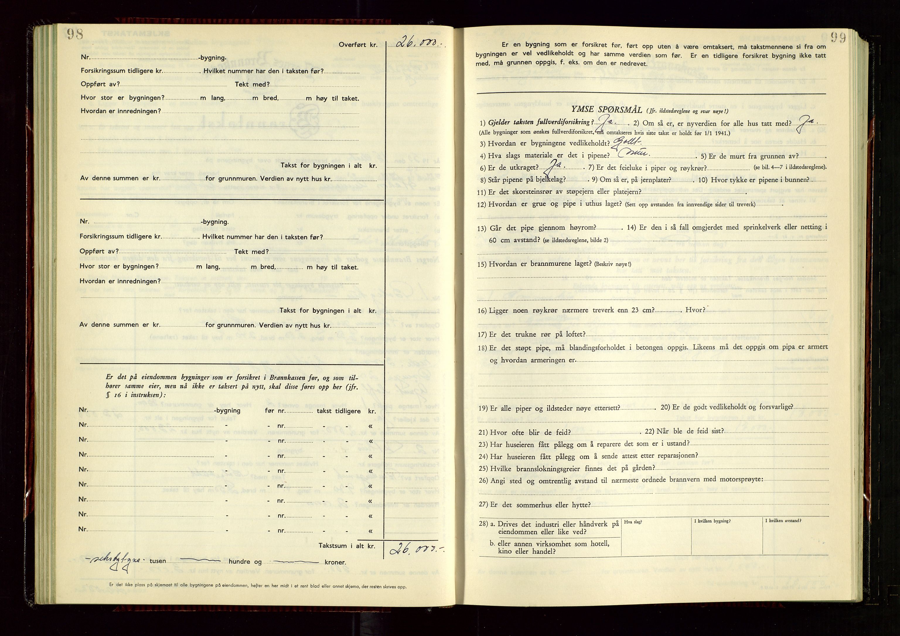 Hetland lensmannskontor, AV/SAST-A-100101/Gob/L0008: "Branntakstprotokoll", 1949-1953, p. 98-99