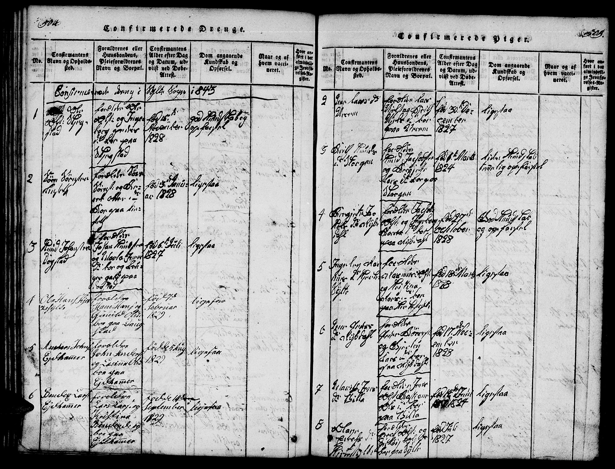 Ministerialprotokoller, klokkerbøker og fødselsregistre - Møre og Romsdal, SAT/A-1454/541/L0546: Parish register (copy) no. 541C01, 1818-1856, p. 504-505