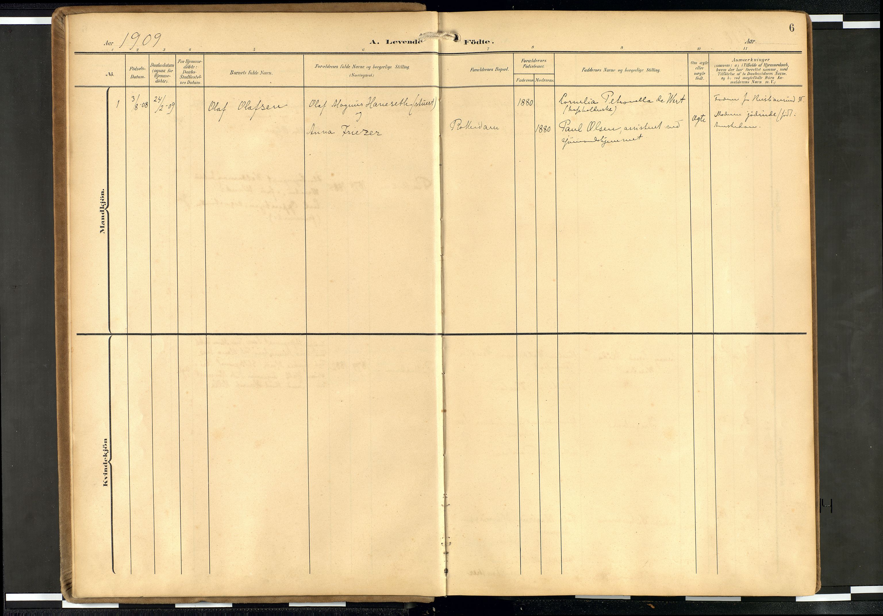 Den norske sjømannsmisjon i utlandet/Hollandske havner (Amsterdam-Rotterdam-Europort), AV/SAB-SAB/PA-0106/H/Ha/Haa/L0003: Parish register (official) no. A 3, 1908-1927, p. 5b-6a