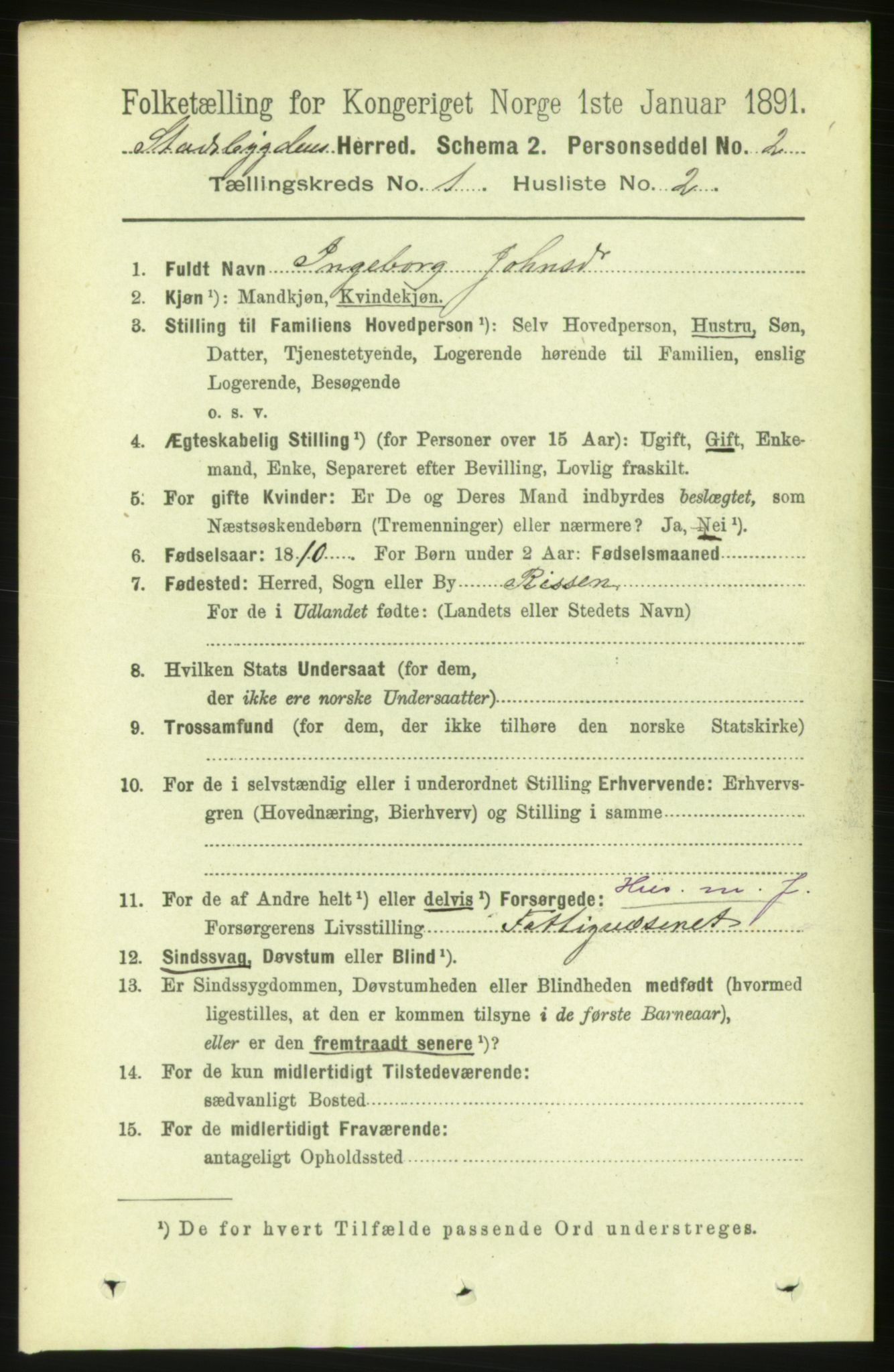 RA, 1891 census for 1625 Stadsbygd, 1891, p. 114