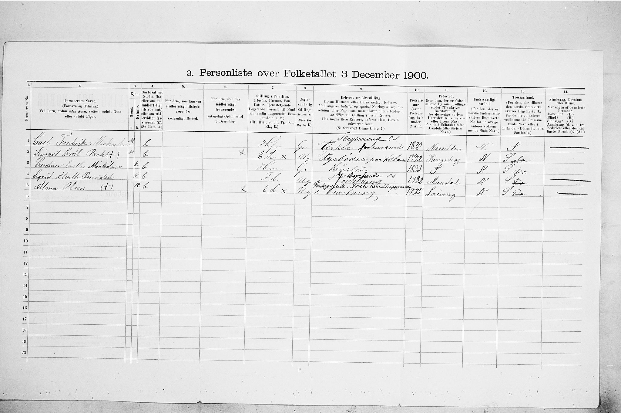 SAO, 1900 census for Kristiania, 1900, p. 38435