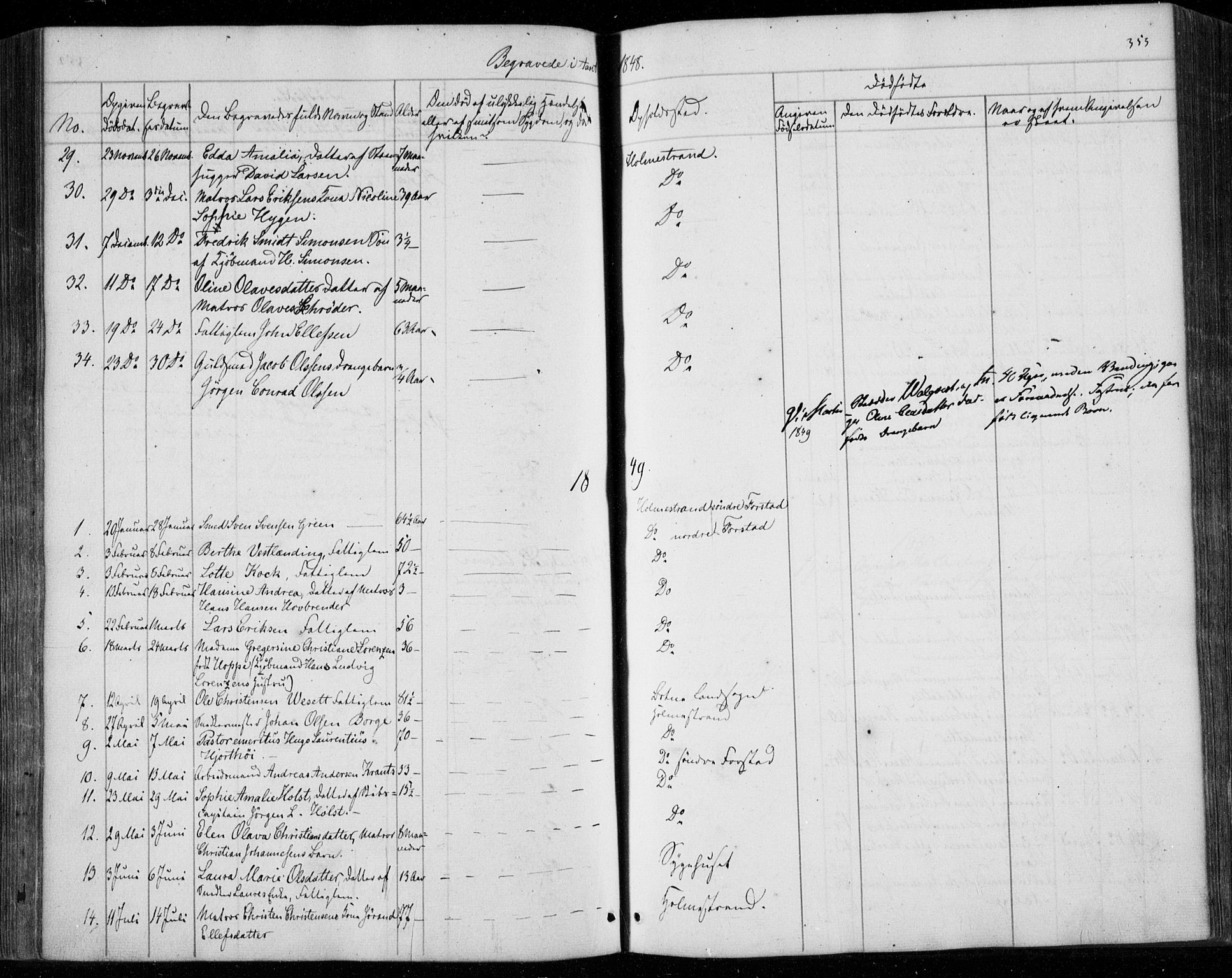 Holmestrand kirkebøker, AV/SAKO-A-346/F/Fa/L0002: Parish register (official) no. 2, 1840-1866, p. 353