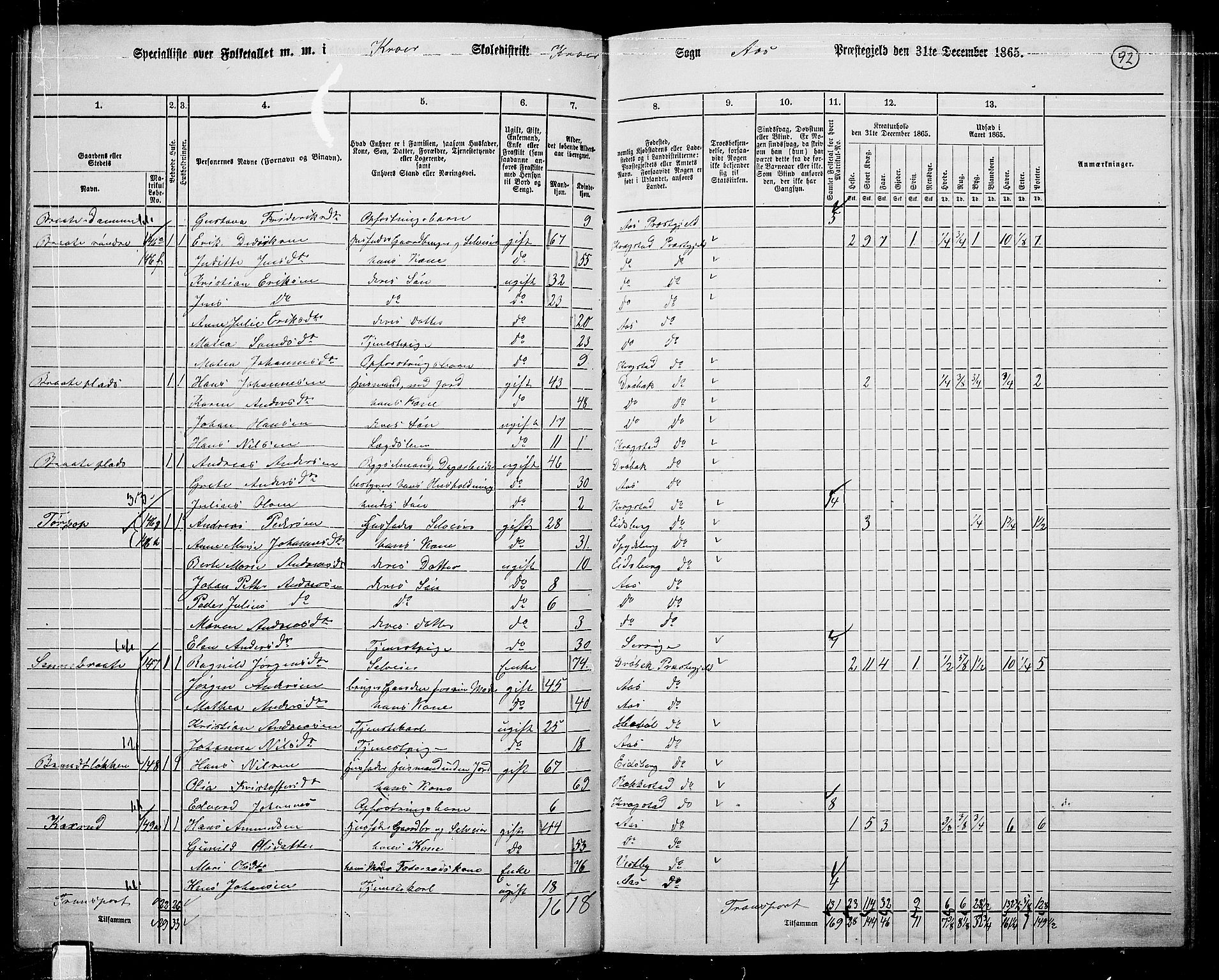 RA, 1865 census for Ås, 1865, p. 82