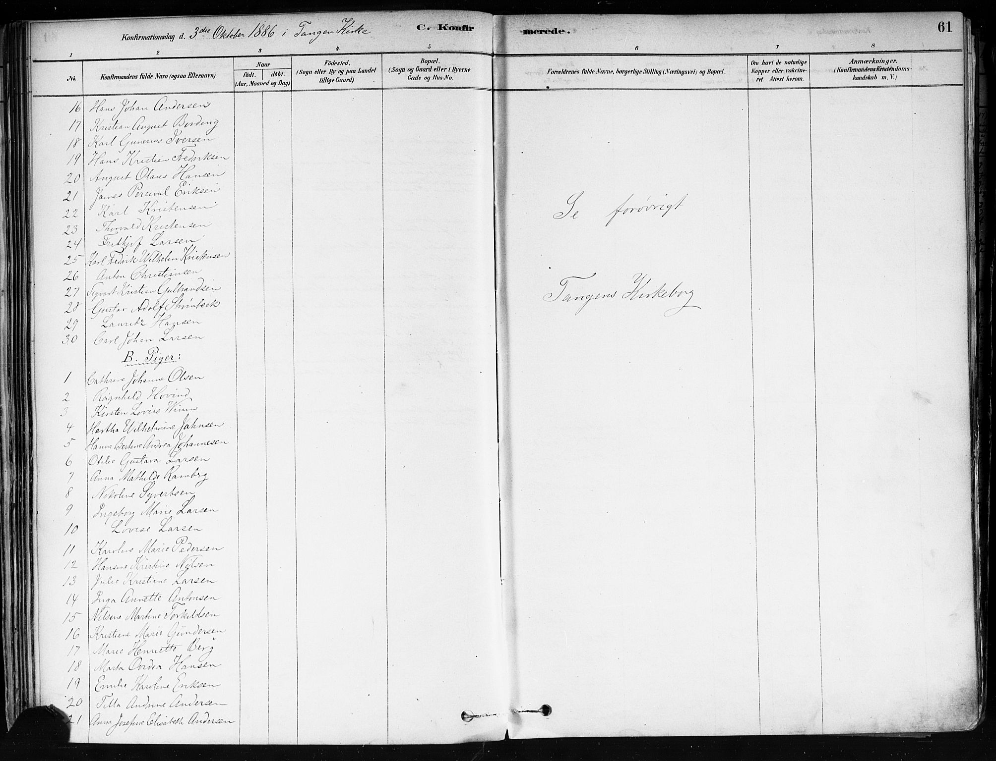 Strømsø kirkebøker, AV/SAKO-A-246/F/Fa/L0022: Parish register (official) no. I 22, 1879-1899, p. 61