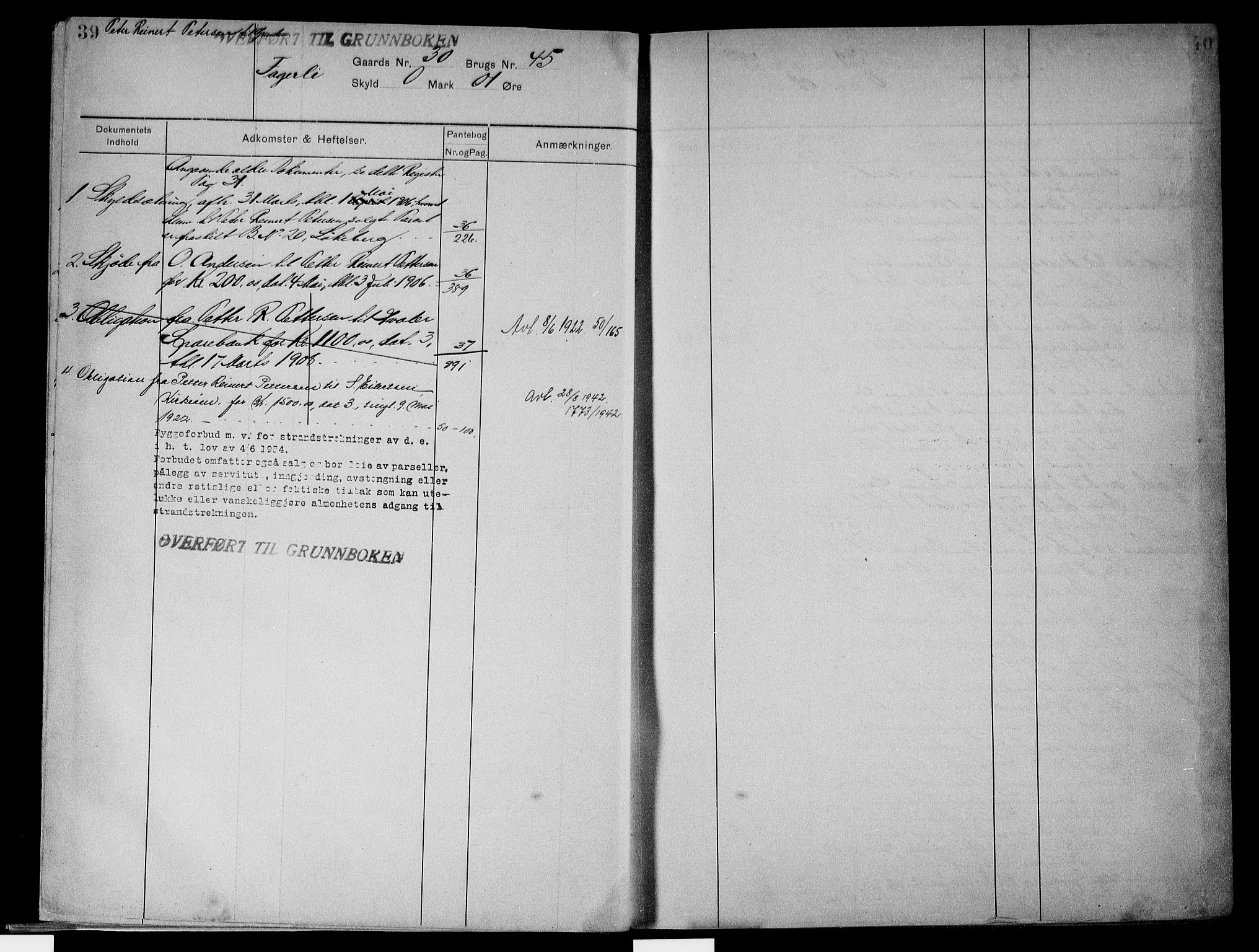 Onsøy sorenskriveri, AV/SAO-A-10474/G/Gb/Gbc/L0002: Mortgage register no. III 2, 1905, p. 39-40