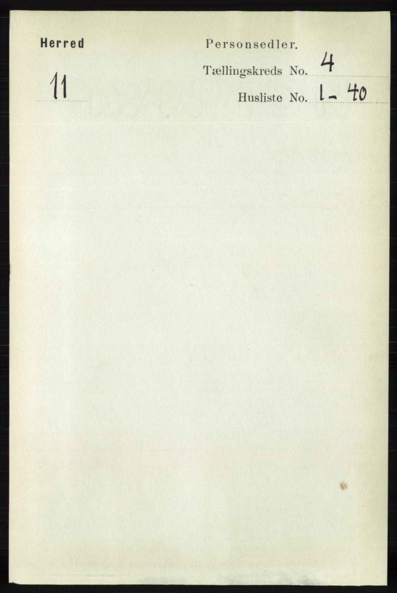 RA, 1891 census for 1039 Herad, 1891, p. 1418