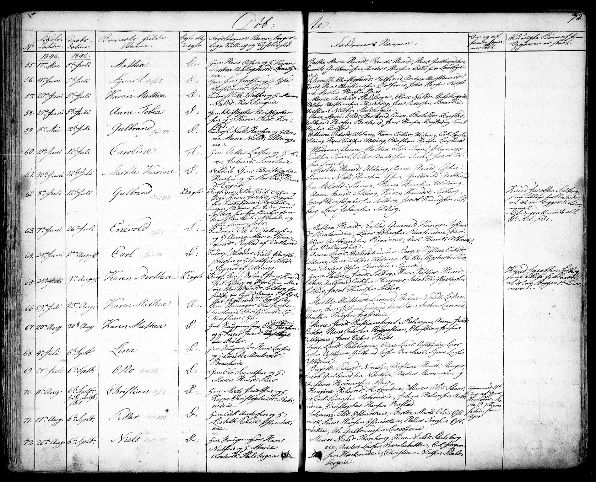 Skedsmo prestekontor Kirkebøker, AV/SAO-A-10033a/F/Fa/L0009: Parish register (official) no. I 9, 1830-1853, p. 72