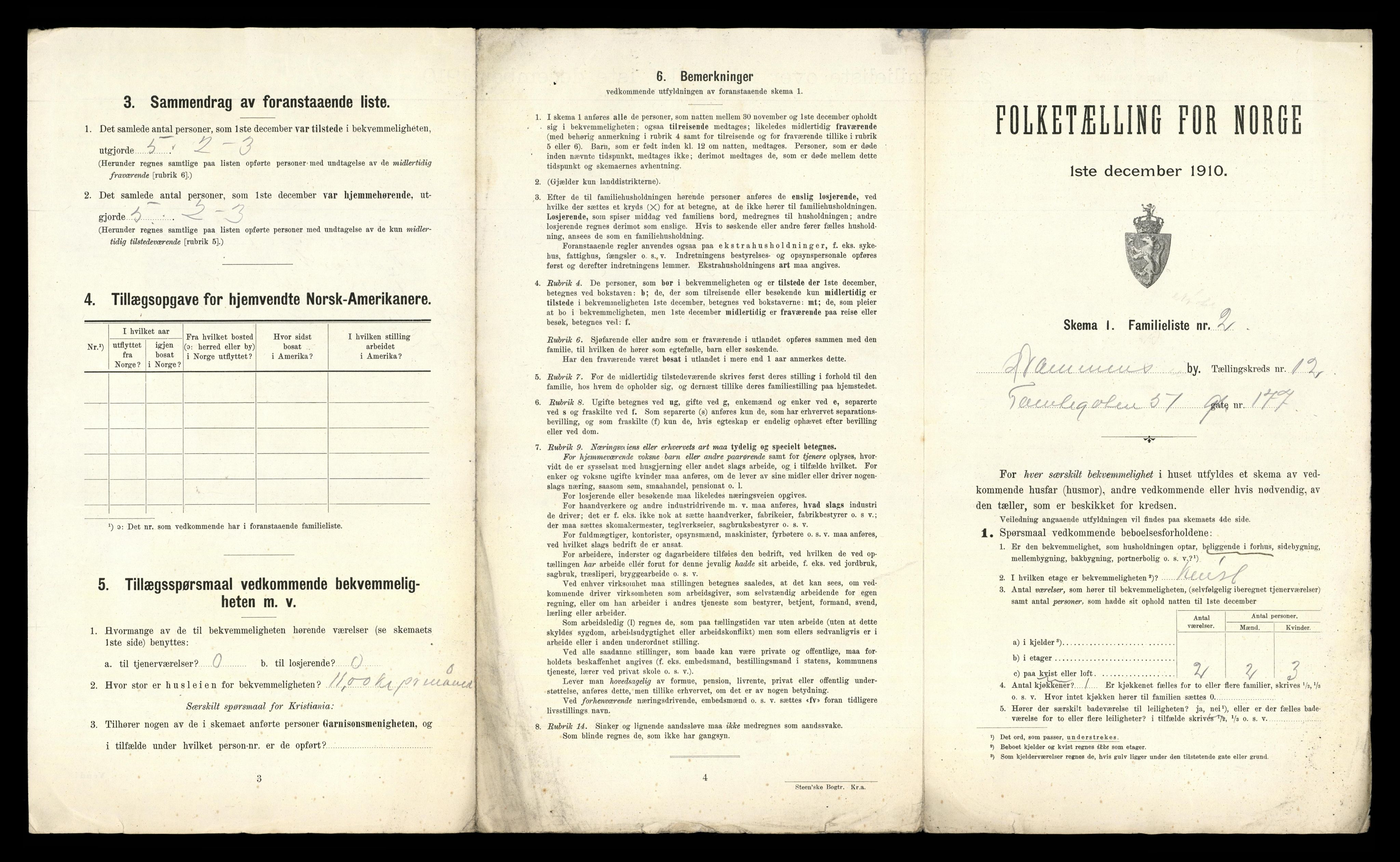 RA, 1910 census for Drammen, 1910, p. 8654