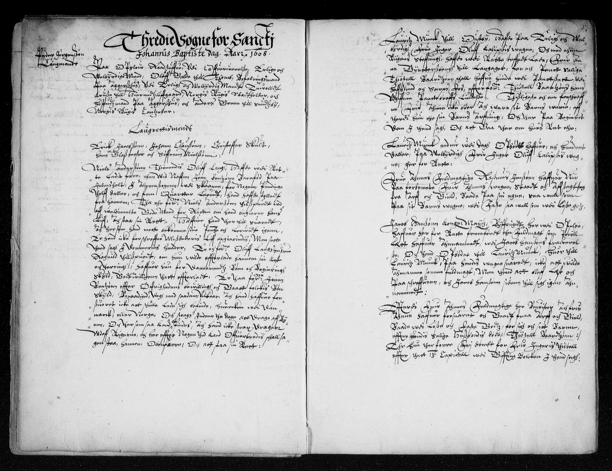 Christiania lagting, AV/SAO-A-11131/F/Fa/L0002: Tingbok, 1608-1609, p. 4-5