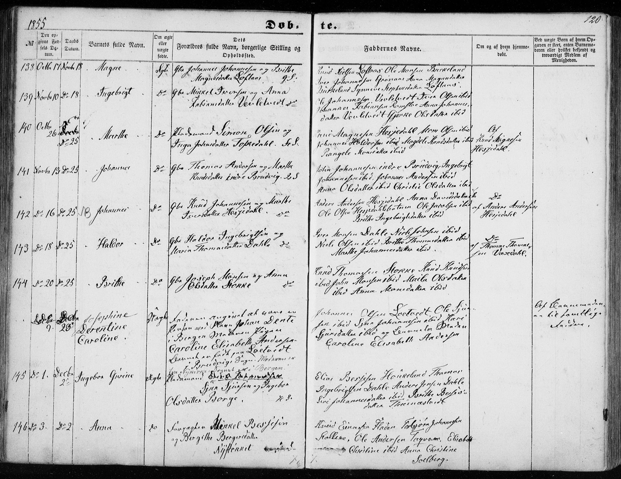 Haus sokneprestembete, SAB/A-75601/H/Haa: Parish register (official) no. A 16 I, 1848-1857, p. 120