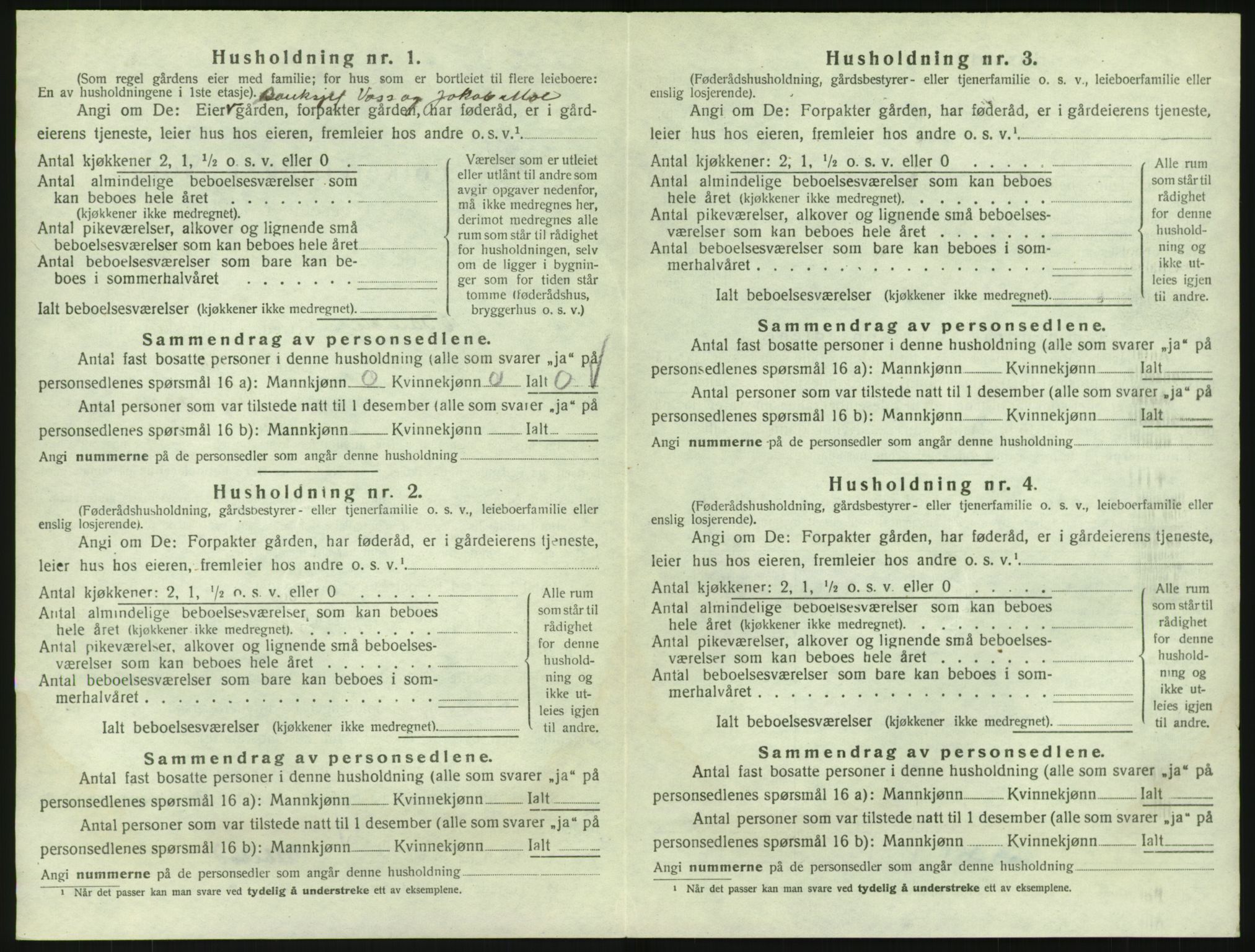 SAKO, 1920 census for Bamble, 1920, p. 1992