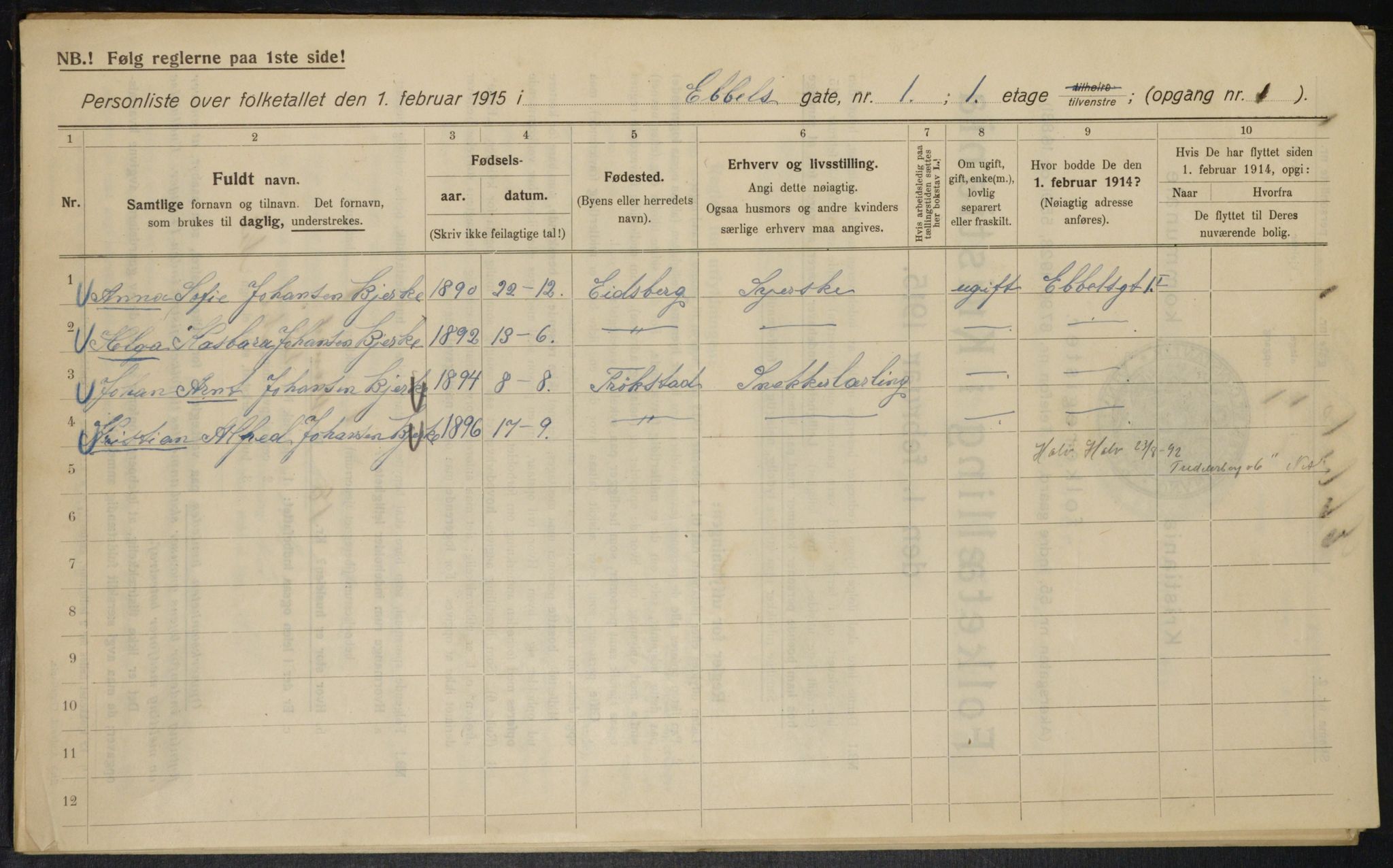 OBA, Municipal Census 1915 for Kristiania, 1915, p. 17550