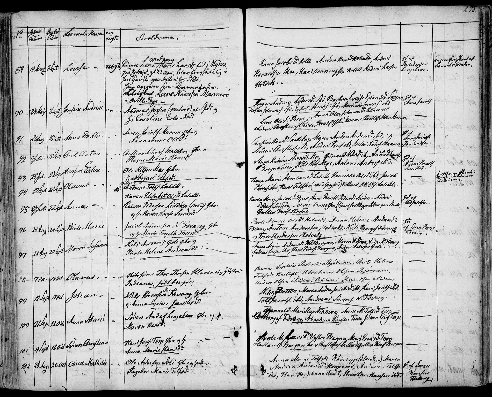 Sandar kirkebøker, AV/SAKO-A-243/F/Fa/L0005: Parish register (official) no. 5, 1832-1847, p. 274-275