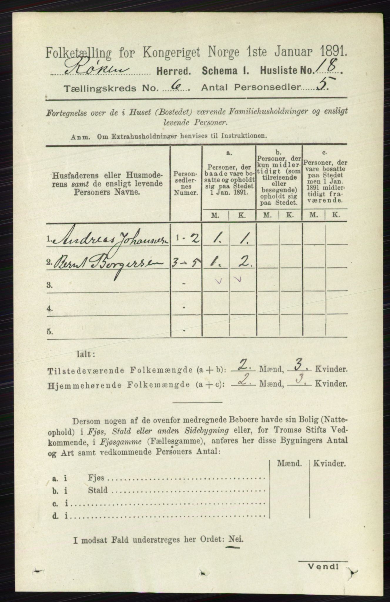 RA, 1891 census for 0627 Røyken, 1891, p. 3560