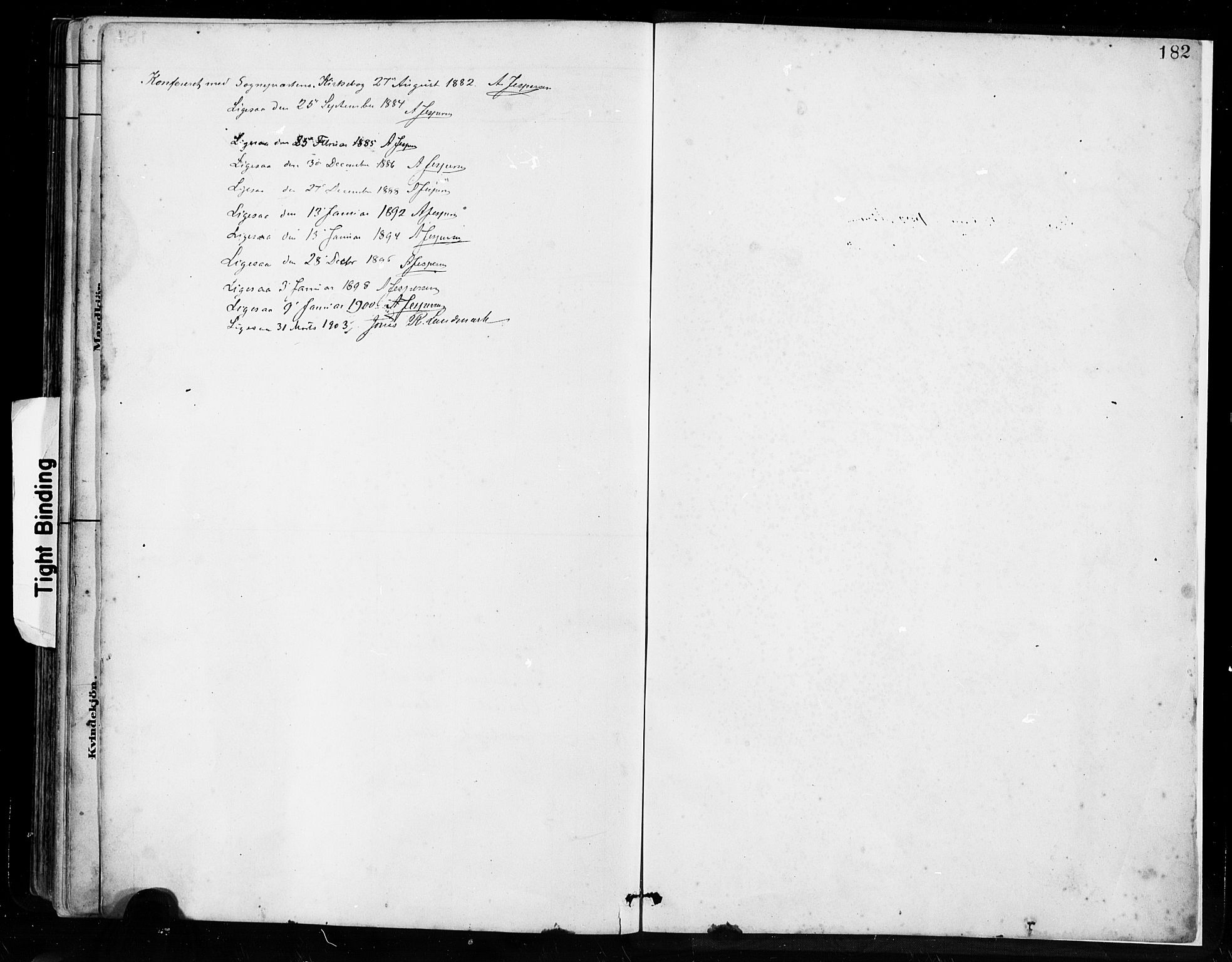 Førde sokneprestembete, SAB/A-79901/H/Hab/Habe/L0001: Parish register (copy) no. E 1, 1881-1920, p. 182